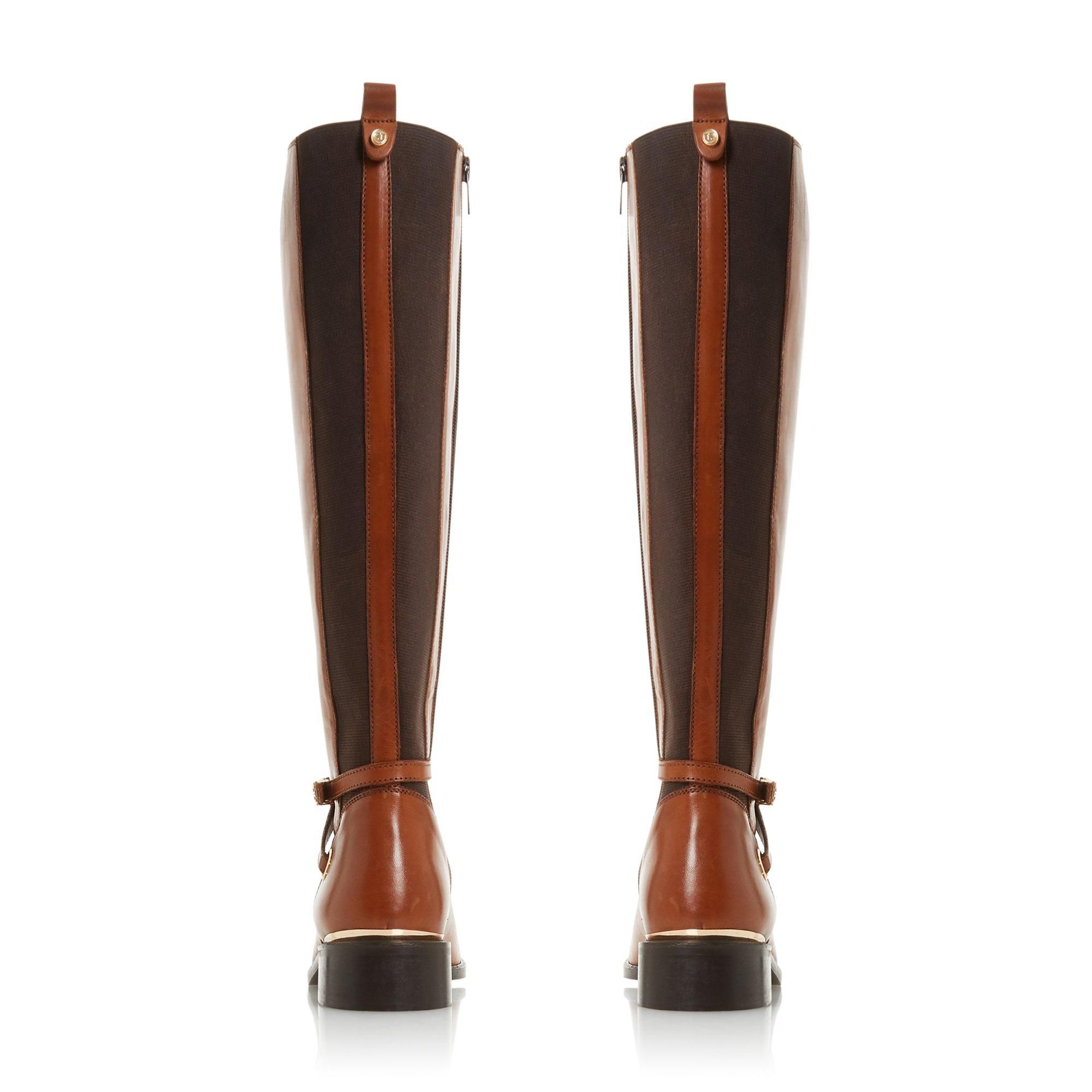 dune double strap knee high boots