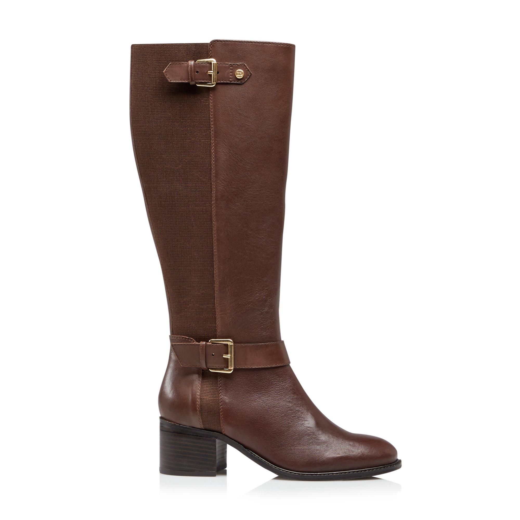 brown high leg boots