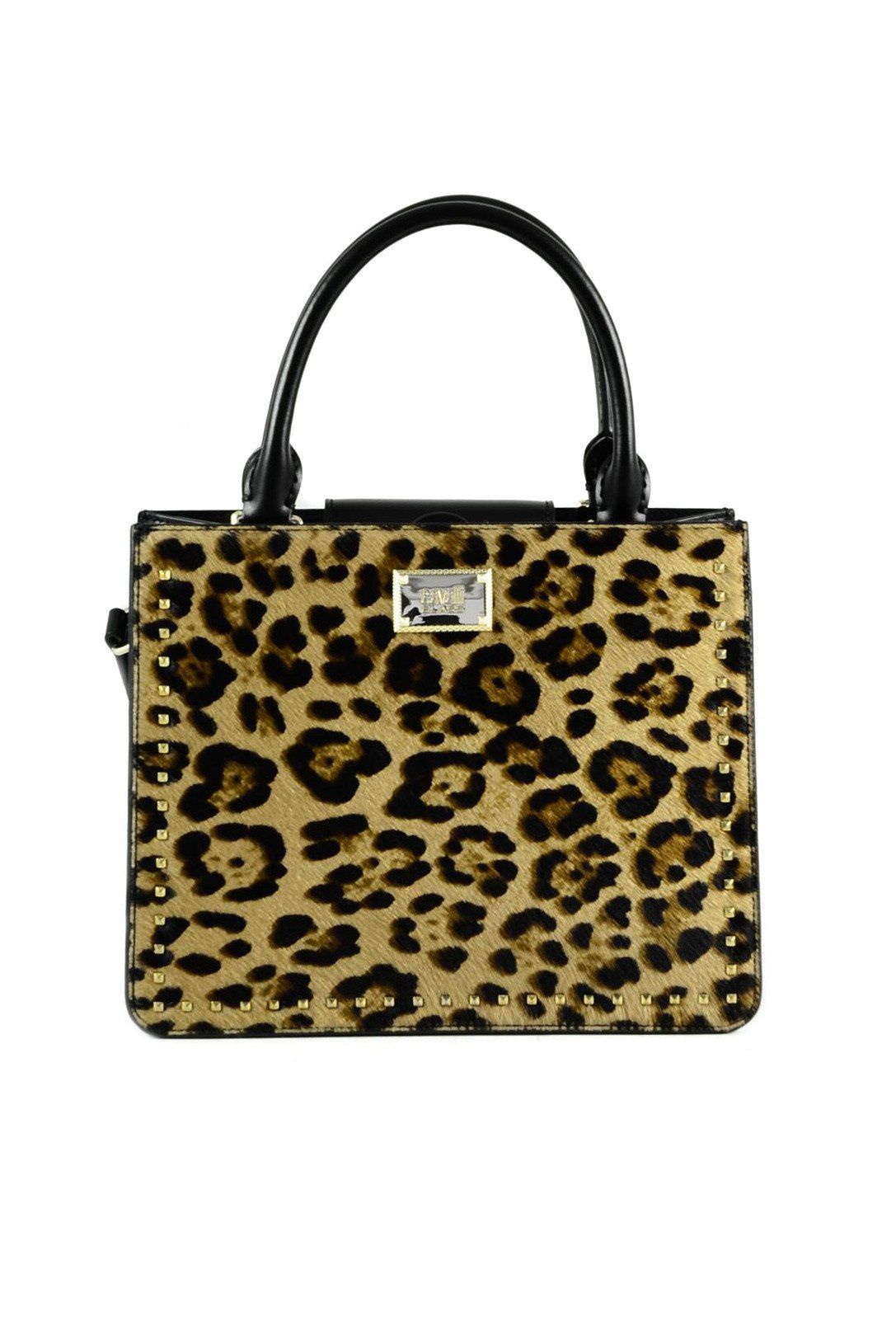 <b>Brand:</b> Cavalli Class<br><b>Gender:</b> Women<br><b>Type:</b> Bags<br><b>Season:</b> Fall/Winter<br><br><b>PRODUCT DETAIL</b><br>• <b>Color:</b> black<br>• <b>Pattern:</b> leopard<br>• <b>Fastening:</b> with zip<br>• <b>Details:</b> -handbag -with shoulder strap <br><br><b>COMPOSITION AND MATERIAL</b><br>• <b>Composition:</b> -90% leather -10% Pvc