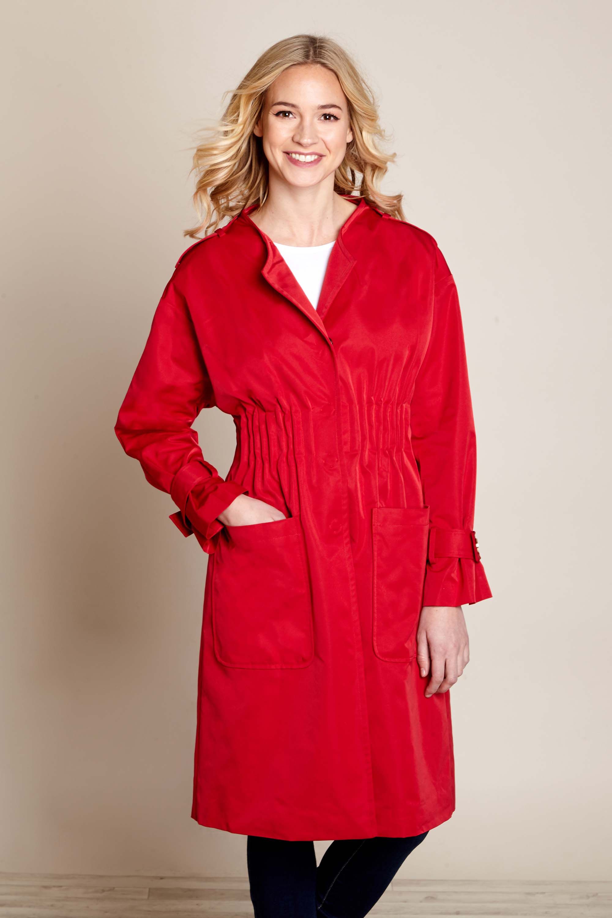 Trench Coat With Elastic Waist