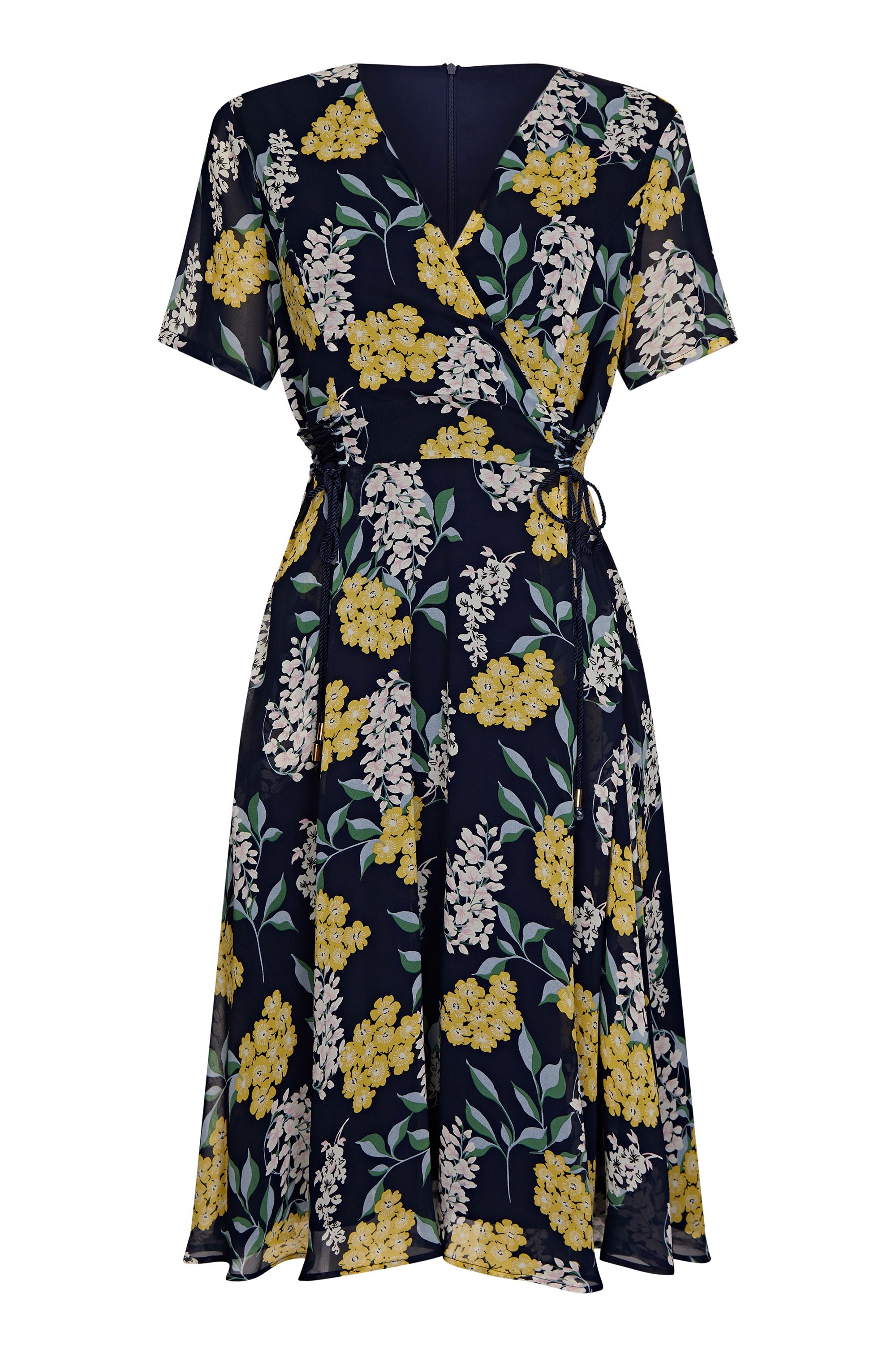 Spring Floral Dress With Tie Detail