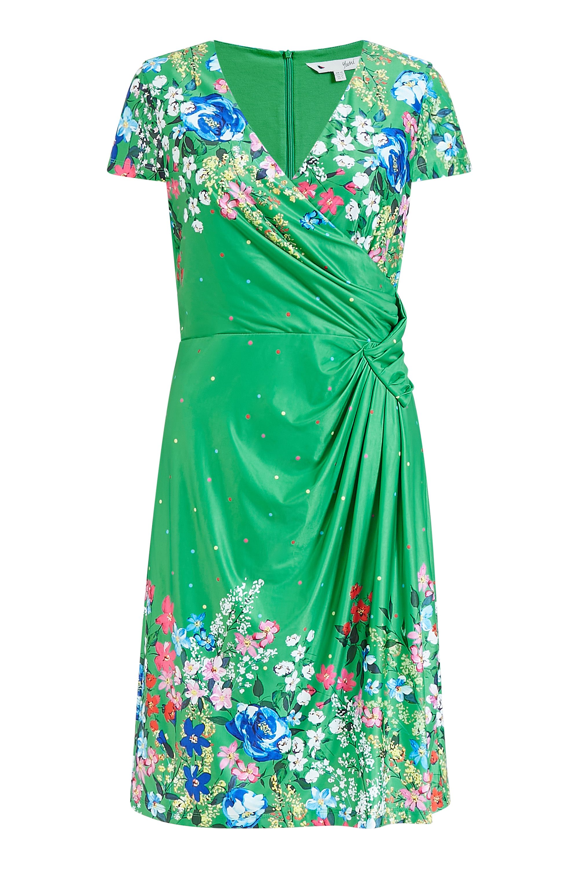 Yumi Green Cluster Floral Placement Tunic