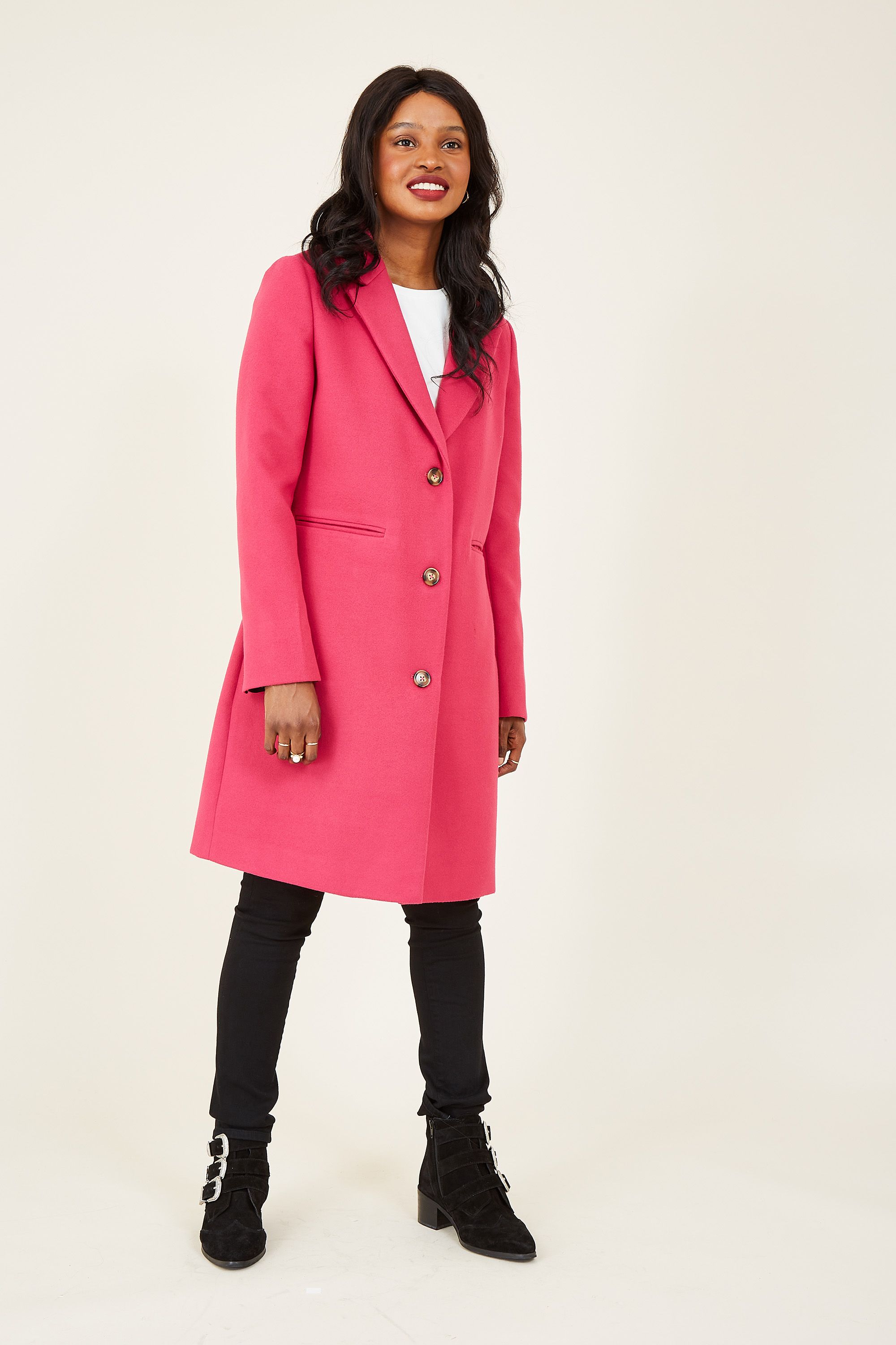 Pink crombie coat Clearance