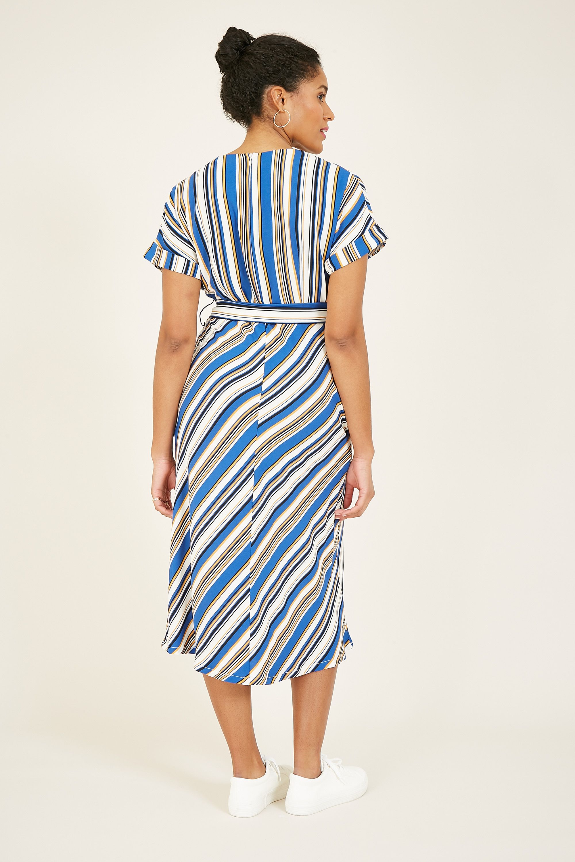 Yumi Multicolour Abstract Stripes Shirt Dress
