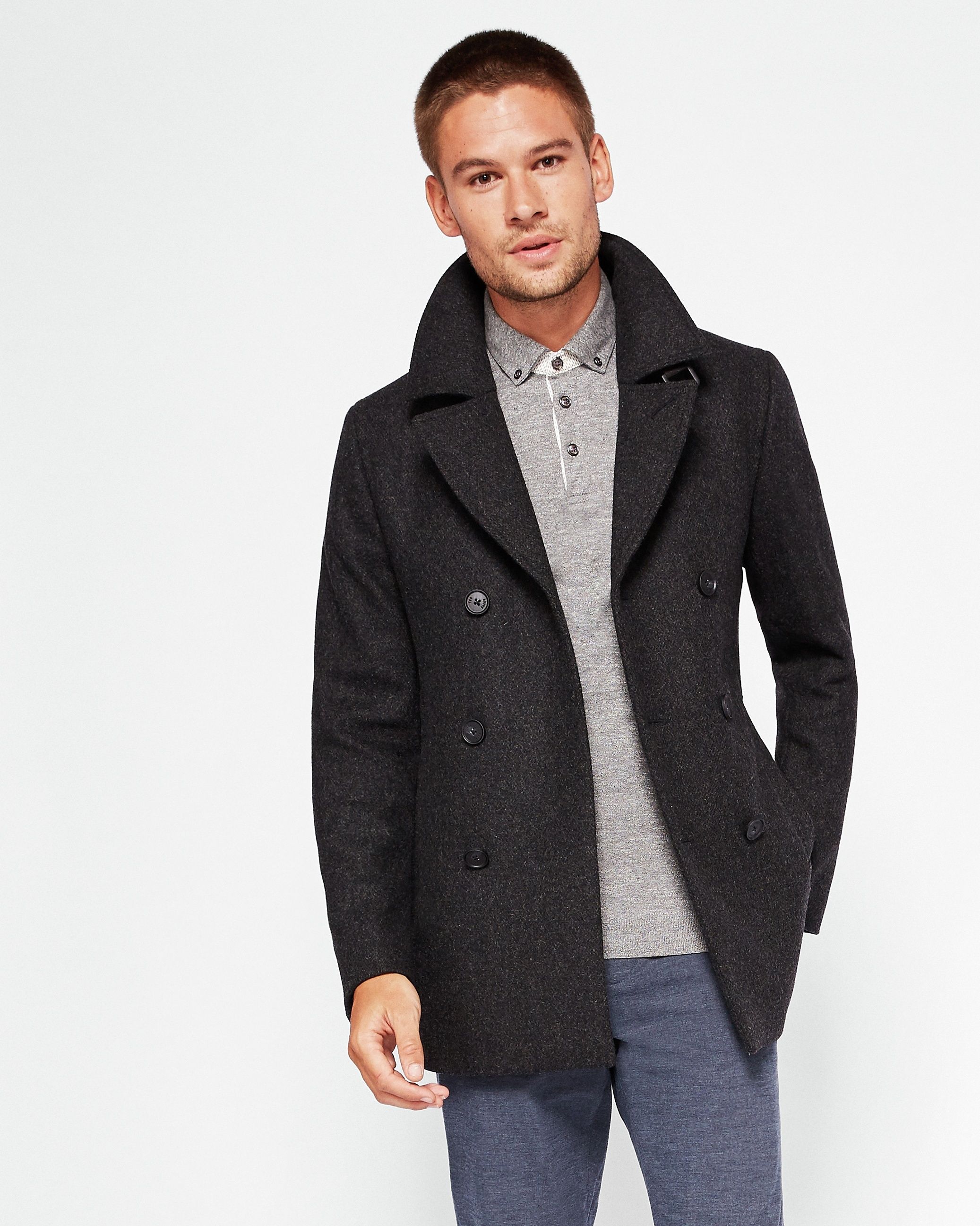 ted baker ossain herringbone peacoat