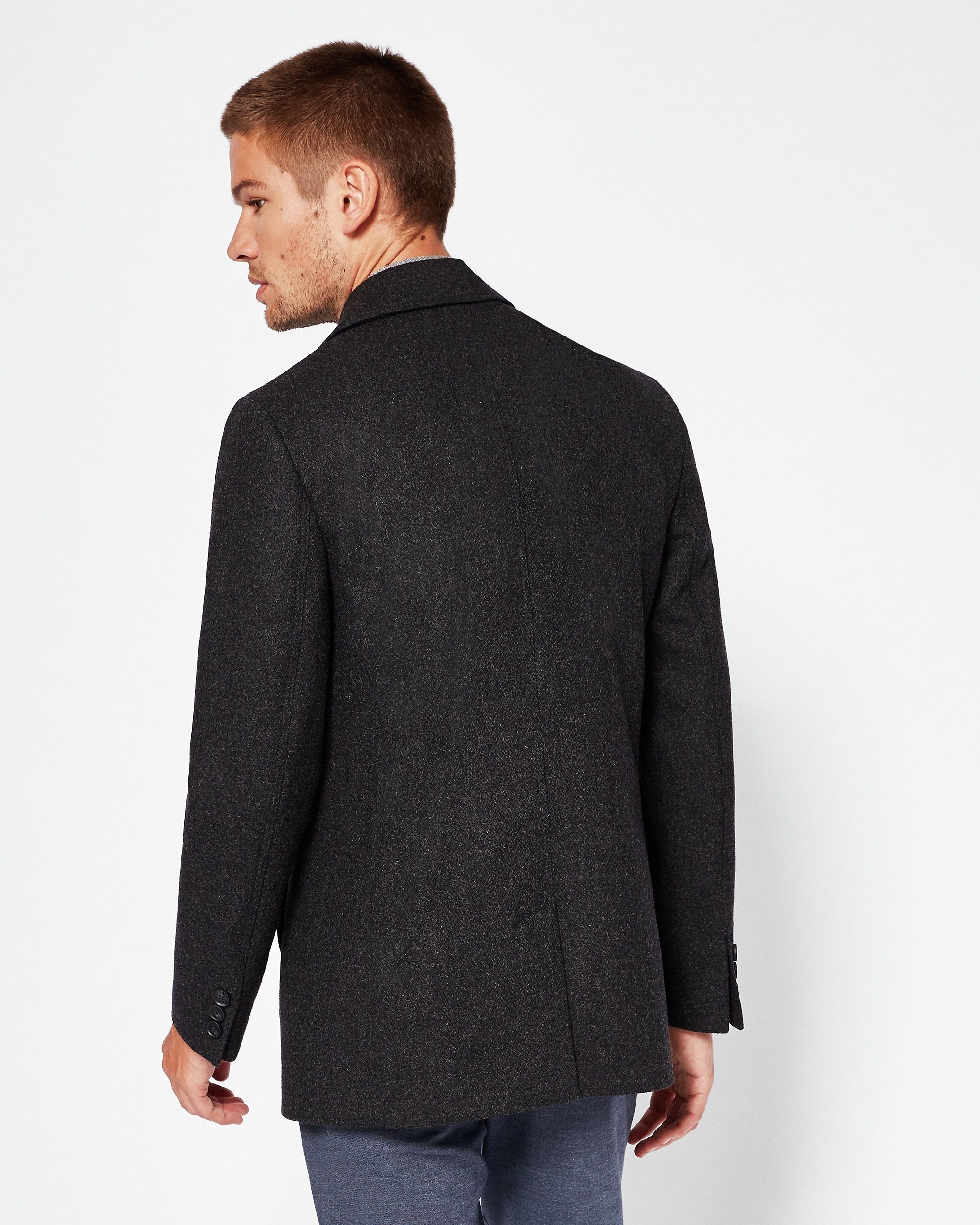 Ted Baker Zachary Wool Peacoat, Charcoal