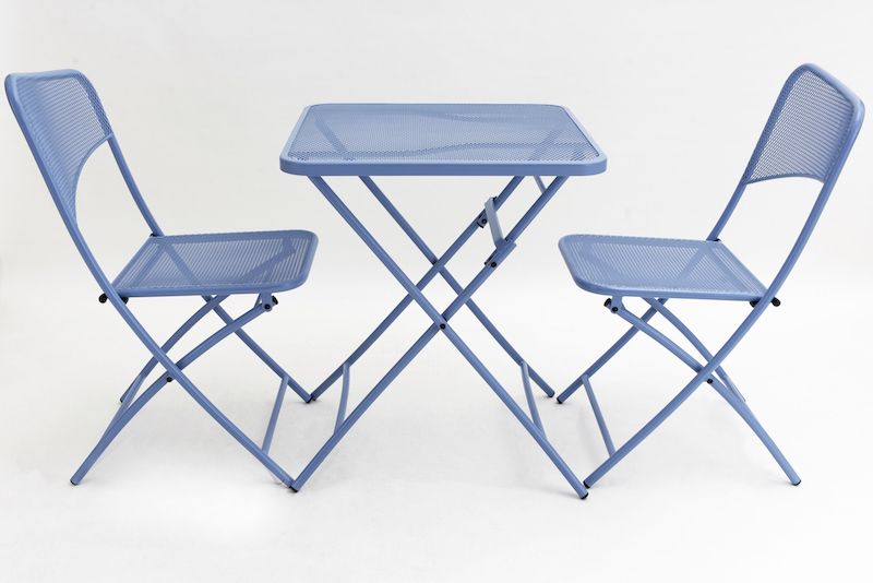Comfortable folding table and chairs set for the moment of relaxation for both open space and intimate setting.
A set made by love dedicated to people affectionate for humans, animals, and nature:
 
Lovers, sit on these chairs, look each other in the eyes, you don't even welcome time, the air has stopped and the inside world has stopped. It's just you two. For a romantic dinner with your favorite wine and candles, remembering the good moments you have in common: the moment you met for the first time, the one who first confessed his love. The sweet talk that you could go on for a lifetime, those good laughs that still make you smile.
 
Friends, an afternoon coffee break that you chatter about yesterday's shopping, fashion trends, the Sunday afternoon game, the exams you are stressing, the job you are doing, the future you dream of ...
 
Relatives, an interesting chat between parents and children, current issues to support one another, experiences to overcome life's difficulties, family stories with a little imagination, and a modern view.
 
Guests, a warm welcome for guests, take a seat in this space personalized by you and make them feel your generous hospitality.
 
Our set of table and chairs has only made a testimony and has the immense pleasure of being able to accompany you. Immersing in your caresses, cuddles, tenderness, fondling, the relationship between two people who show affection. Thanks for the exchange and recognition that you are doing.


 
PRODUCT DETAILS
Dimensions: (Chair) 54x43x85 (L x W x H)
                       (Table): 60x60x72 (L x W x H)
Color: sap green
Net product weight: 19.5 kg
Packaging dimensions: 0.15 m 3
Package contents: 2 chairs + 1 table.
 
✓ Electroplated and powder coated iron structure, robust and anti-rust.
✓ Base form X, has excellent stability both on the external environment such as the garden, balcony, and internal environment as dining room or on the carpet.
✓ PVC feet, for stability without scratches.
✓ Powder paint protection for long-term enjoyment in the external environment. The weatherproof surface is resistant and easy to clean.
✓ The shape ergonomically adapts to the shape of the body, offering greater comfort.
✓ The comfortable breathable surface guarantees excellent air circulation and maximum comfort on hot days.
✓ Load up to 120KG.
✓ Easy to fold and move, foldable and foldable in seconds.
✓ Very resistant and easy to maintain. The materials of this outdoor furniture require no special maintenance.
✓ In various colors, it gives more combination possibilities, leaves freedom to create a personalized and pleasant space
✓ Ideal for both home and professional use such as bars and bistros.