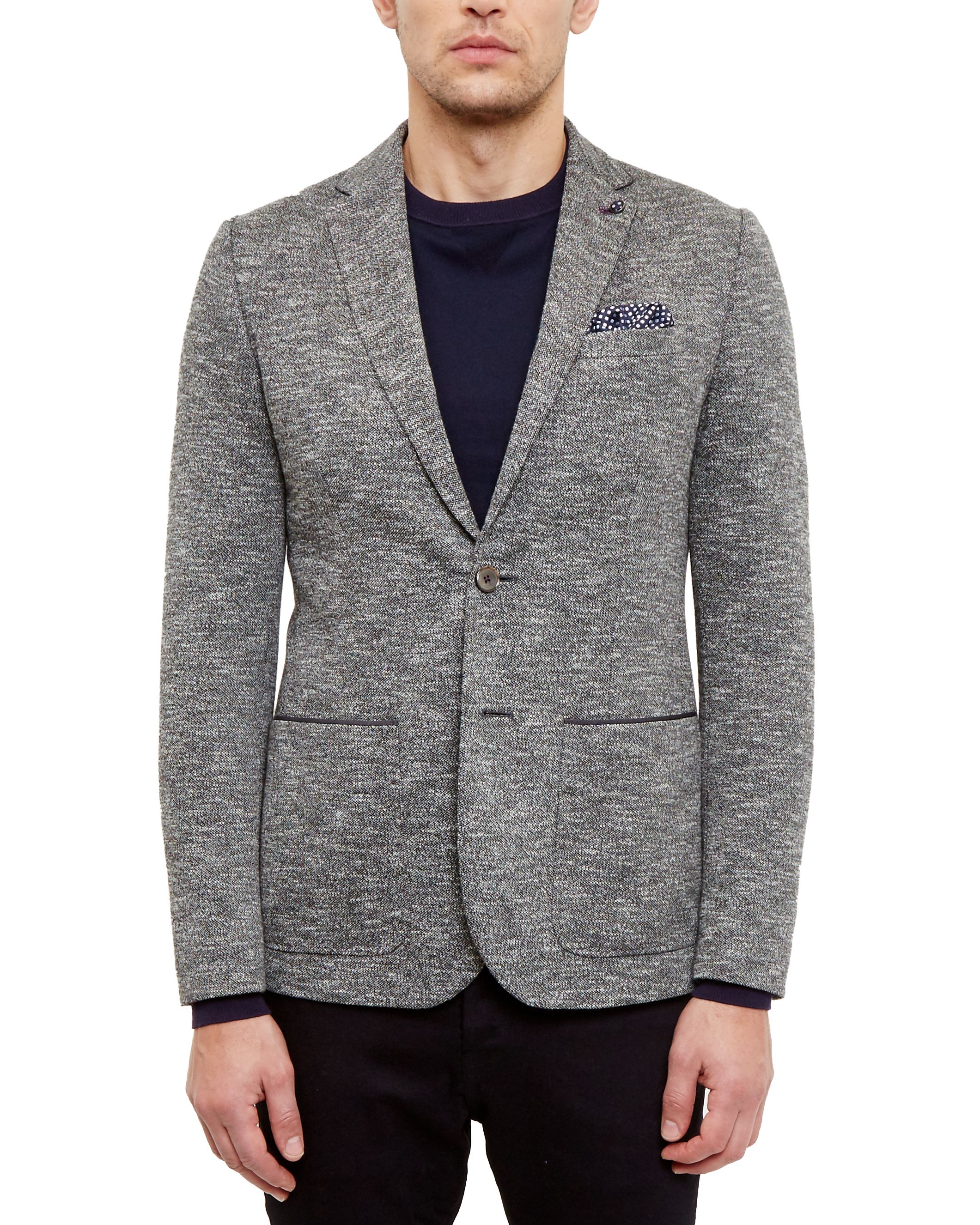 Ted Baker Italy Textured Jersey Blazer, Charcoal