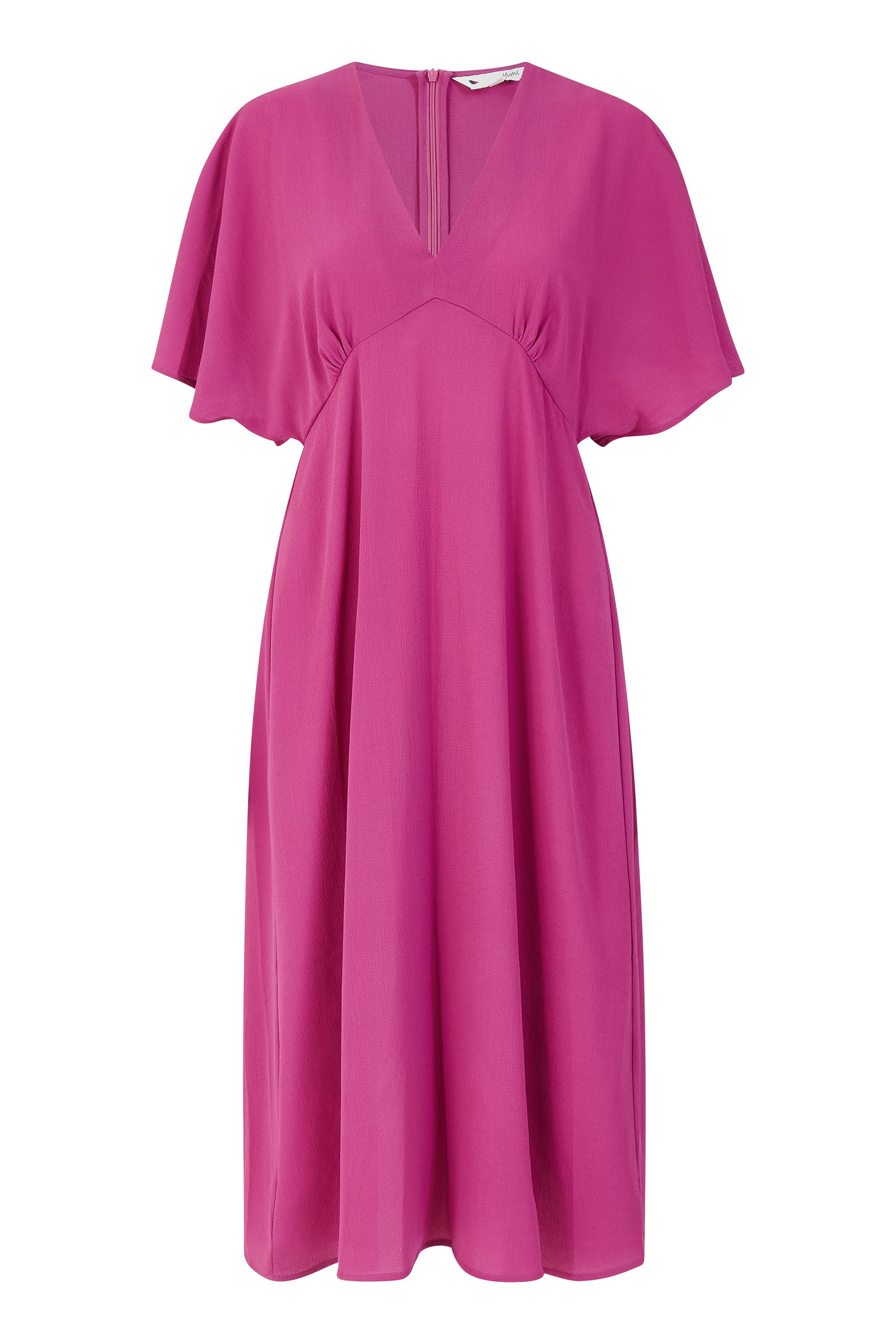 YUMI CURVE Pink Kimono Sleeve Midi Dress