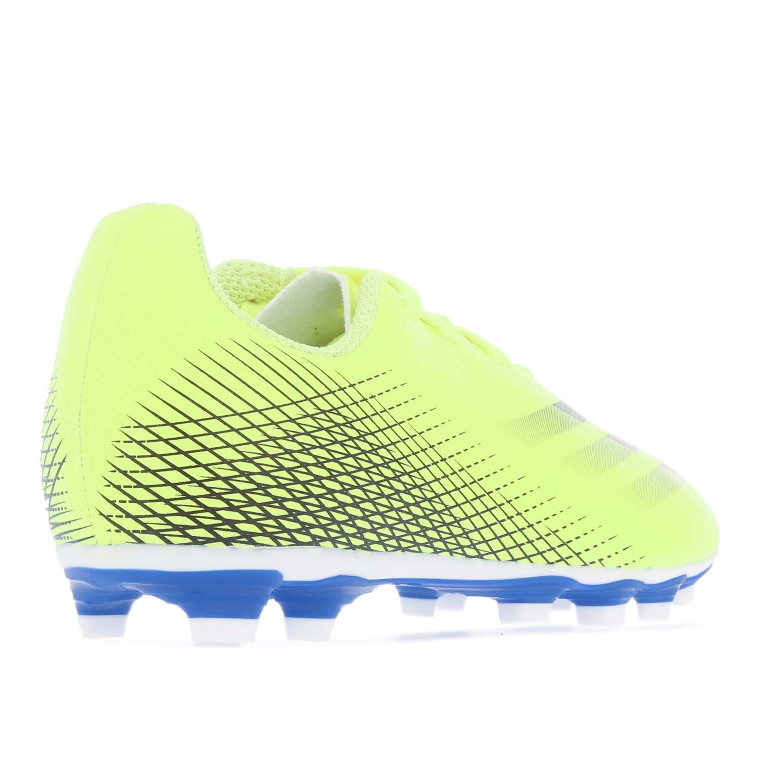 Children Boys adidas X Ghosted.4 FxG Football Boots in yellow.- Lightweight synthetic upper. - Lace closure. - Low-cut collar. - Padded ankle. - Flexible ground outsole.- Synthetic upper  Textile lining  Synthetic sole.  - Ref.: FW6933C