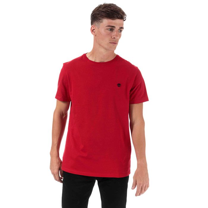 Mens Timberland TFO Logo Slim T-Shirt  Red.  <BR><BR>- Short sleeve.<BR>- Ribbed crew neck.<BR>- Embroidered Timberland linear logo printed on chest. <BR>- Tonal back neck tape. <BR>- Soft and comfortable organic cotton jersey. <BR>- Slim fit. <BR>- 100% Organic cotton.  Machine washable.<BR>- Ref: A17XFP921.