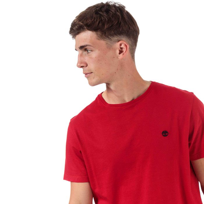 Mens Timberland TFO Logo Slim T-Shirt  Red.  <BR><BR>- Short sleeve.<BR>- Ribbed crew neck.<BR>- Embroidered Timberland linear logo printed on chest. <BR>- Tonal back neck tape. <BR>- Soft and comfortable organic cotton jersey. <BR>- Slim fit. <BR>- 100% Organic cotton.  Machine washable.<BR>- Ref: A17XFP921.