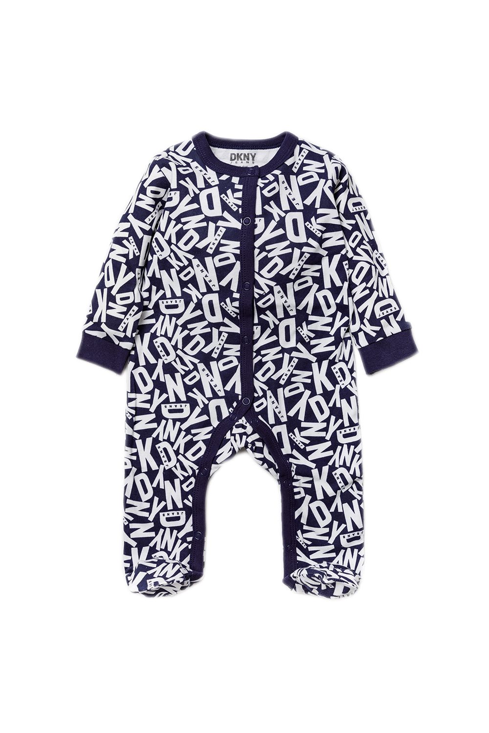 This adorable DKNY Jeans three-piece set includes a printed sleepsuit, bodysuit and a matching bib with the DKNY Jeans logo. The set is cotton, with popper fastenings, keeping your little one comfortable. This would make a sweet gift for the little one in your life!