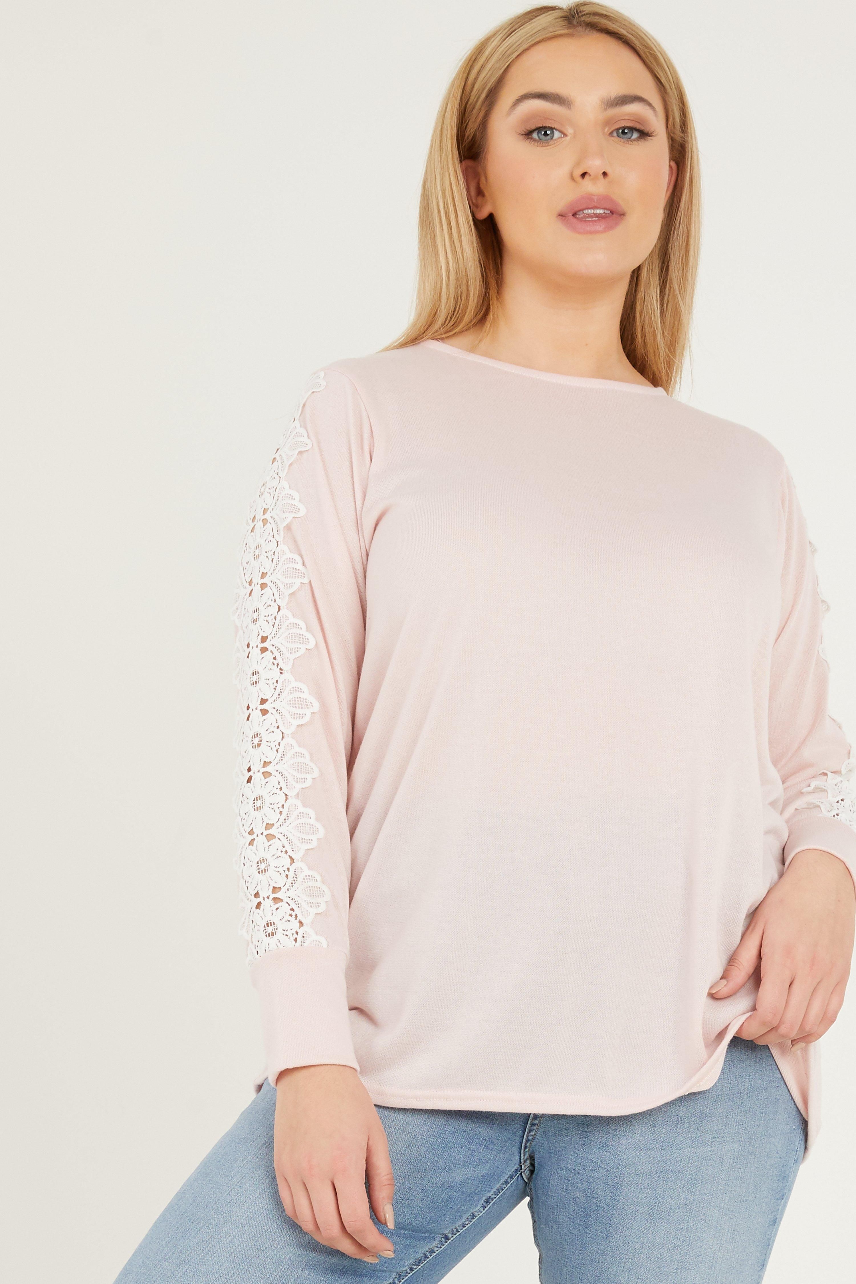 - Curve collection   - Light knit   - Crochet detail   - Round neck   - Long sleeve  - Length: 65cm approx