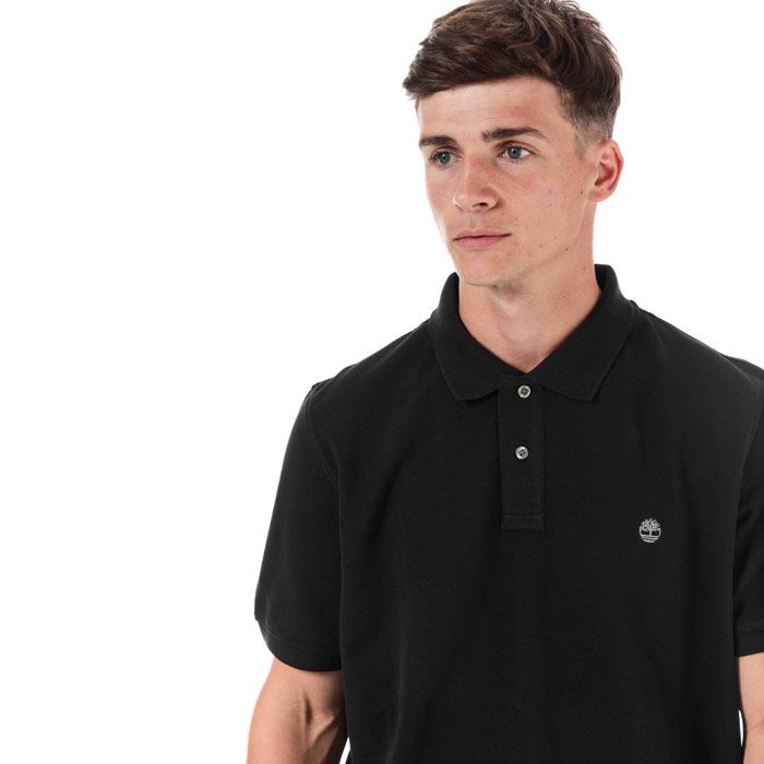 Mens Timberland Miller Rivers Polo Shirt  Black. <BR><BR>- Organic cotton pique. <BR>- Slim fit.<BR>- Contrast internal details. <BR>- Features contrast signature Timberland logo on the chest. <BR>- Relaxed  regular fit. <BR>- 100% cotton.  Machine washable.<BR>- Ref: A1YQV0011