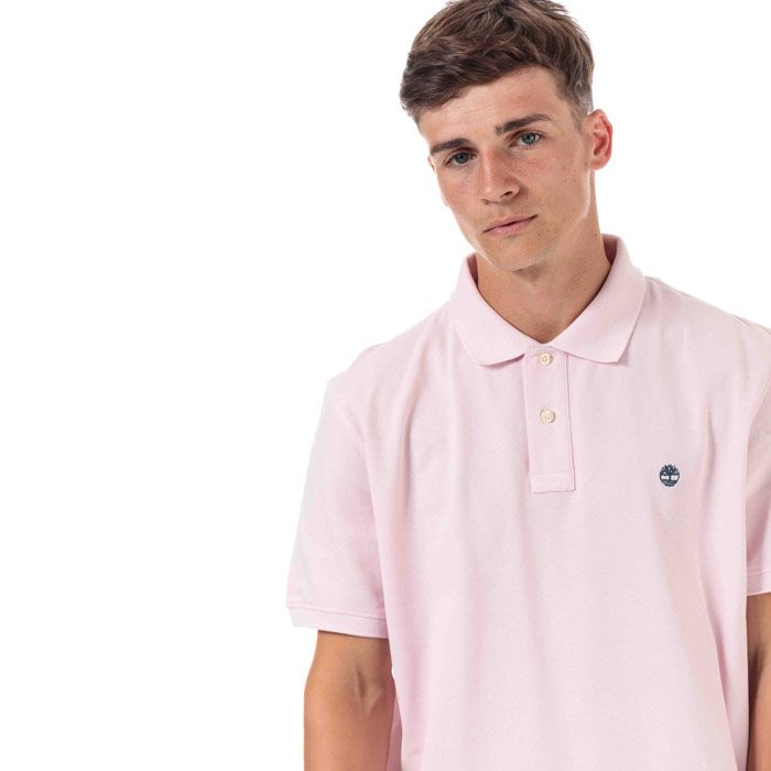 Mens Timberland Miller Rivers Polo Shirt  Lilac. <BR><BR>- Organic cotton pique. <BR>- Slim fit.<BR>- Contrast internal details. <BR>- Features contrast signature Timberland logo on the chest. <BR>- Relaxed  regular fit. <BR>- 100% cotton.  Machine washable.<BR>- Ref: A1YQVX821.