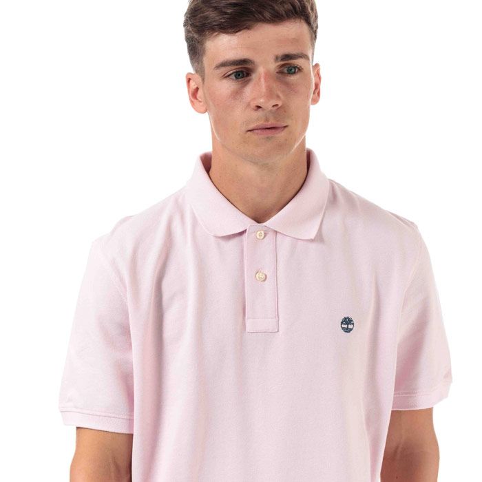 Mens Timberland Miller Rivers Polo Shirt  Lilac. <BR><BR>- Organic cotton pique. <BR>- Slim fit.<BR>- Contrast internal details. <BR>- Features contrast signature Timberland logo on the chest. <BR>- Relaxed  regular fit. <BR>- 100% cotton.  Machine washable.<BR>- Ref: A1YQVX821.