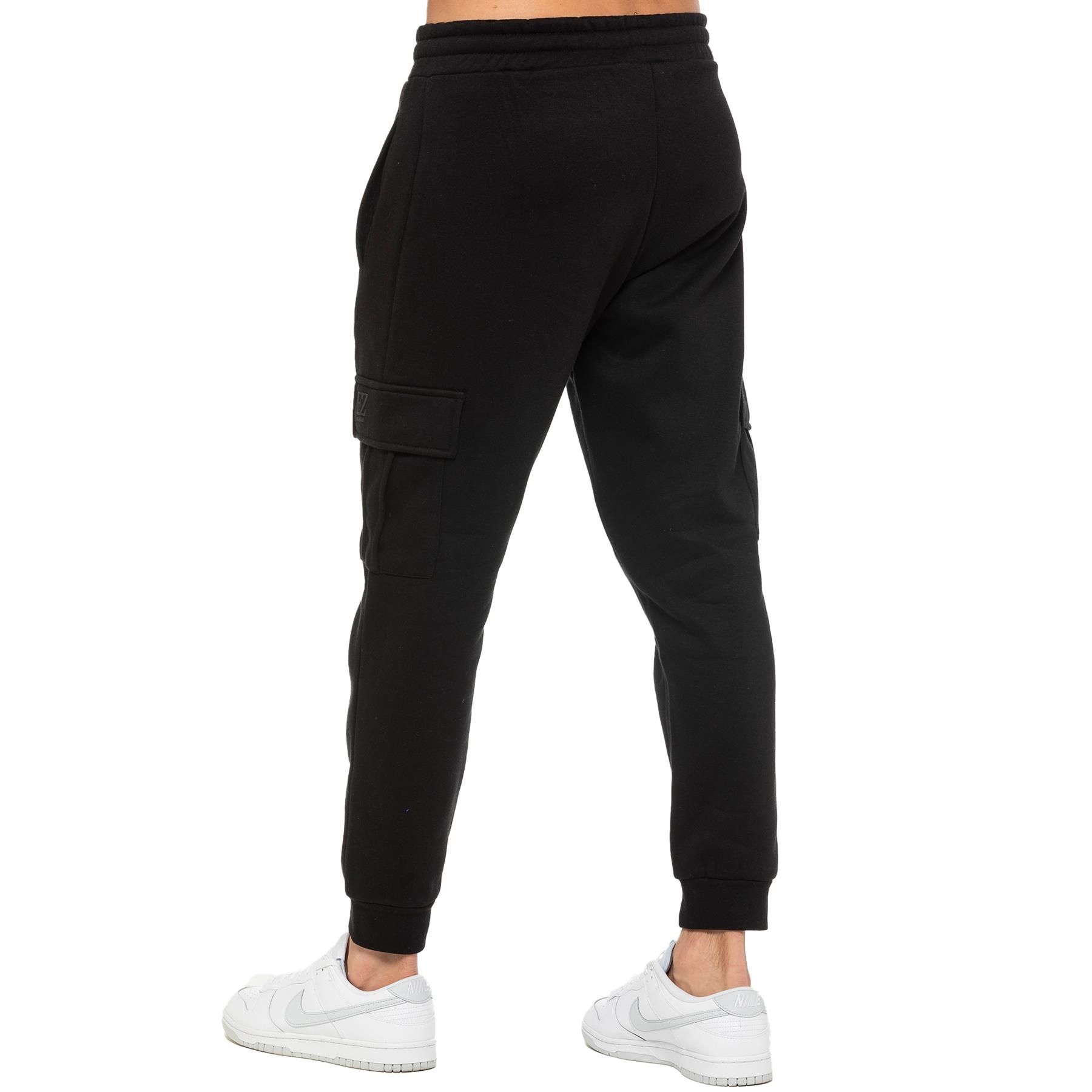 Enzo | Mens Cargo Joggers - Black