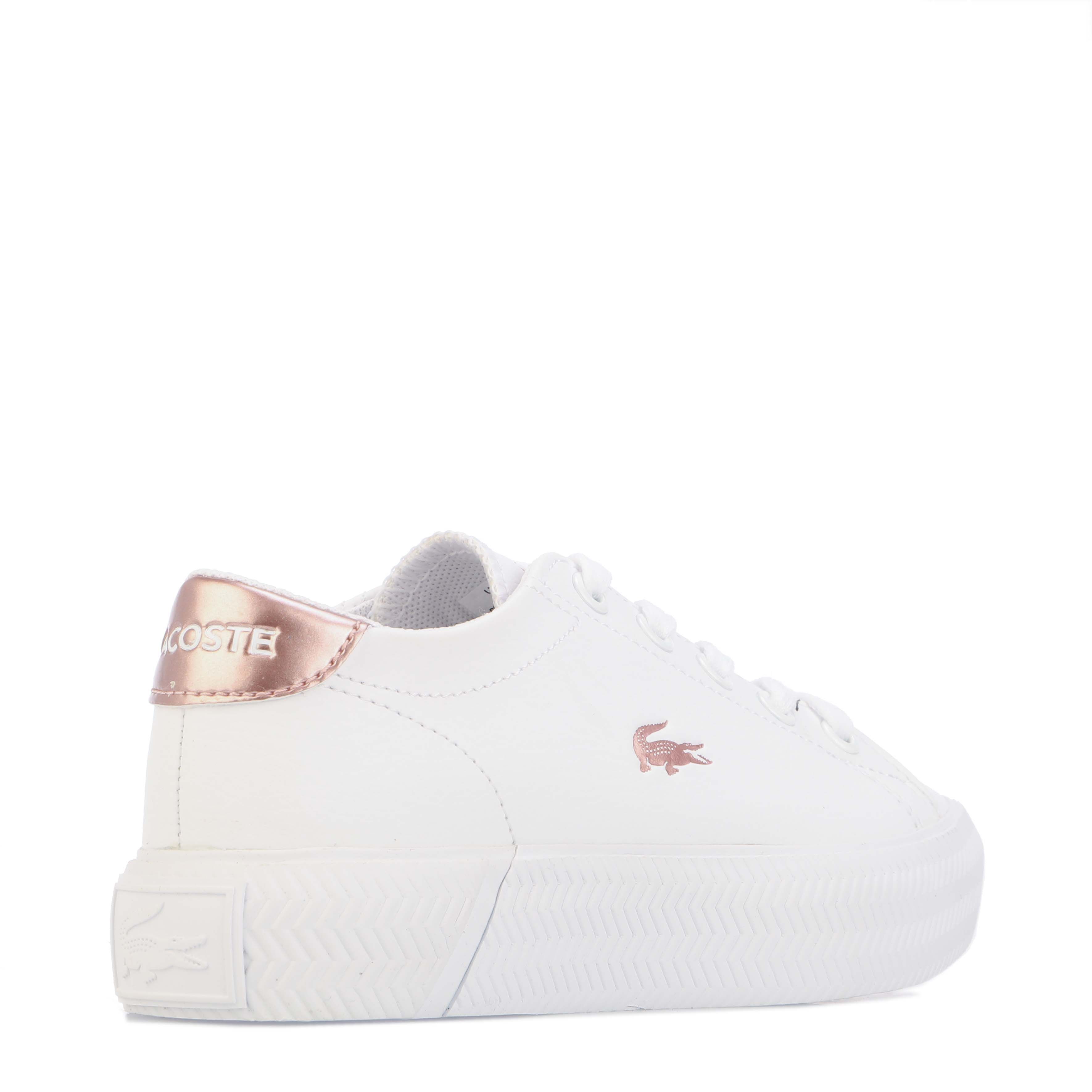 Girl's Lacoste Infant Gripshot Trainers in White pink