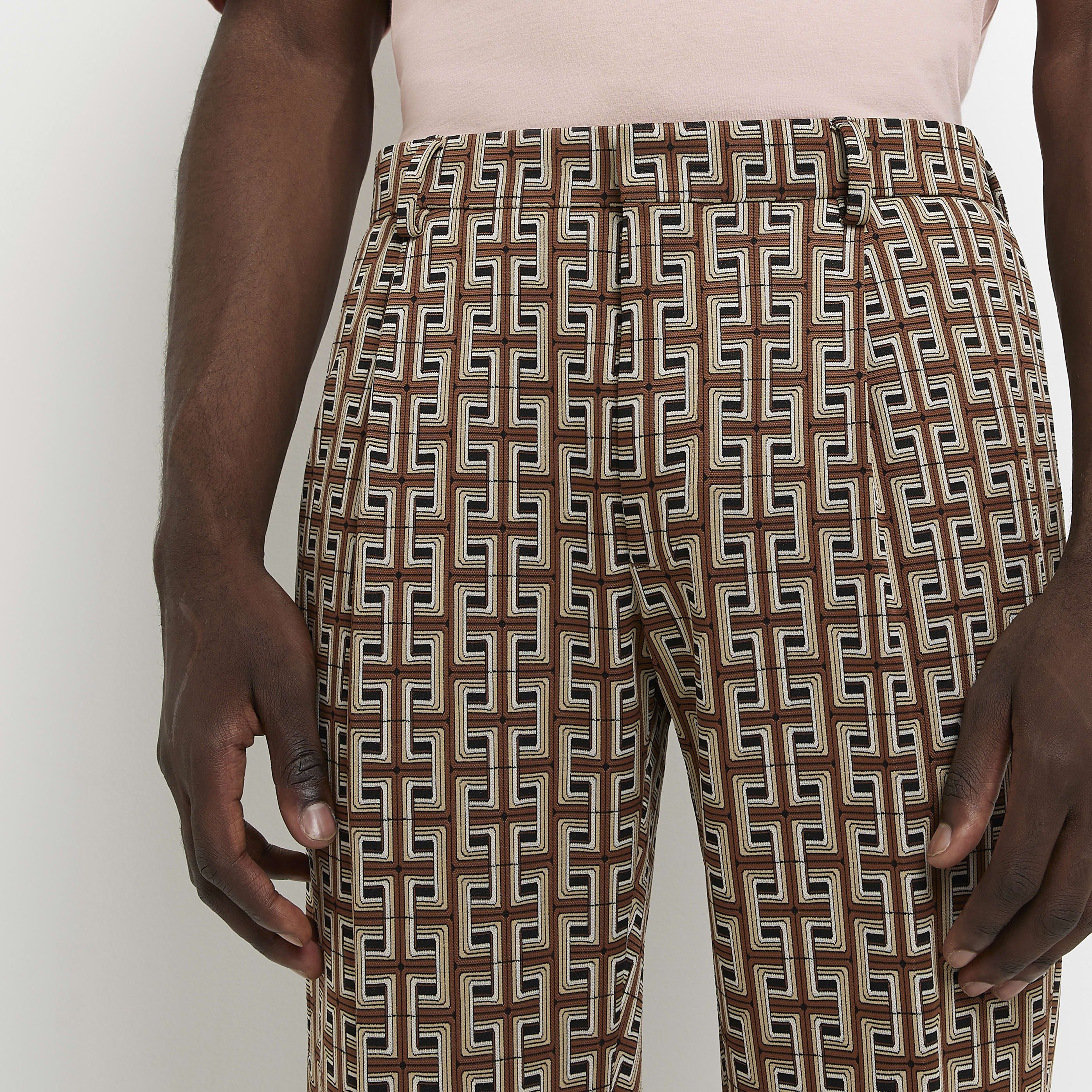 River Island Mens Suit Trousers Brown