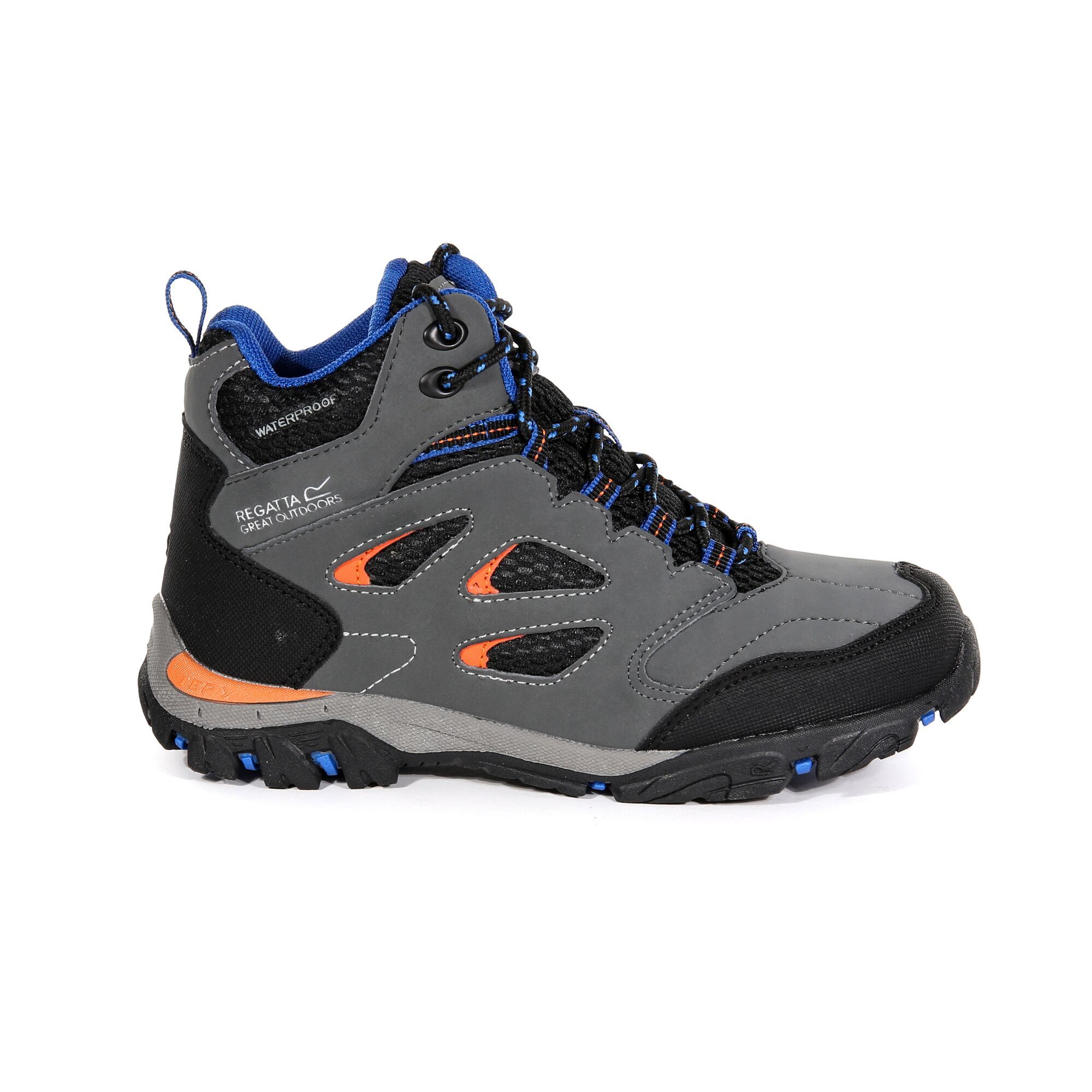85% Polyurathane, 15% Polyester. Childrens hiking boots made of Isotex waterproof material. Seam sealed with internal membrane bootee liner. Hydropel water resistant technology. Enclosed hardwear for reduced trip hazard. Abrasion toe and heel bumpers. EVA comfort footbed. Stabilising shank technology - (sizes 13 UK Child/32 EU and above). Internal EVA Pocket for underfoot comfort and reduced weight. New rubber outsole with self cleaning properties, angled lugs for propulsion, braking and larger heel grip to spread impact.
