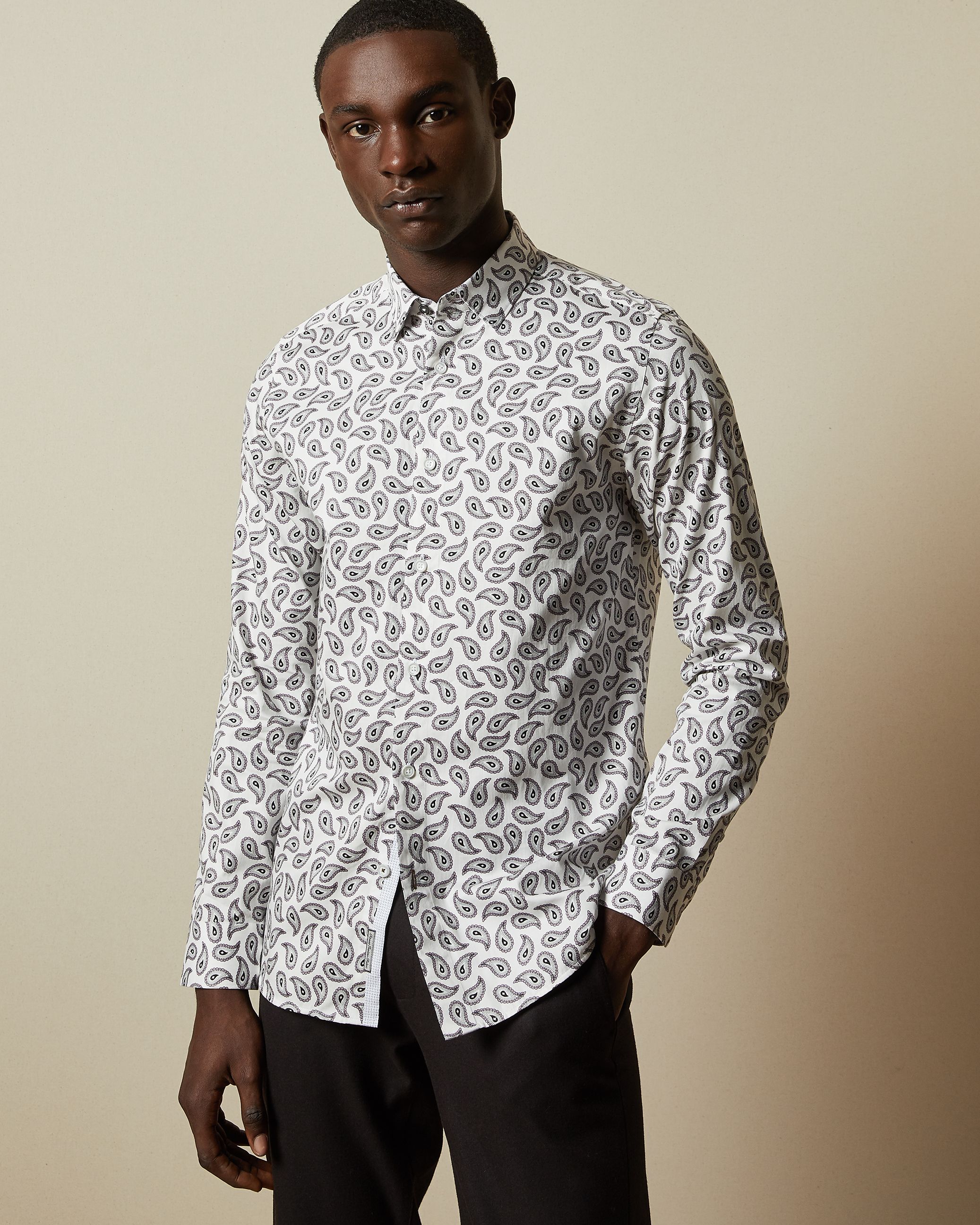 ted baker white paisley shirt