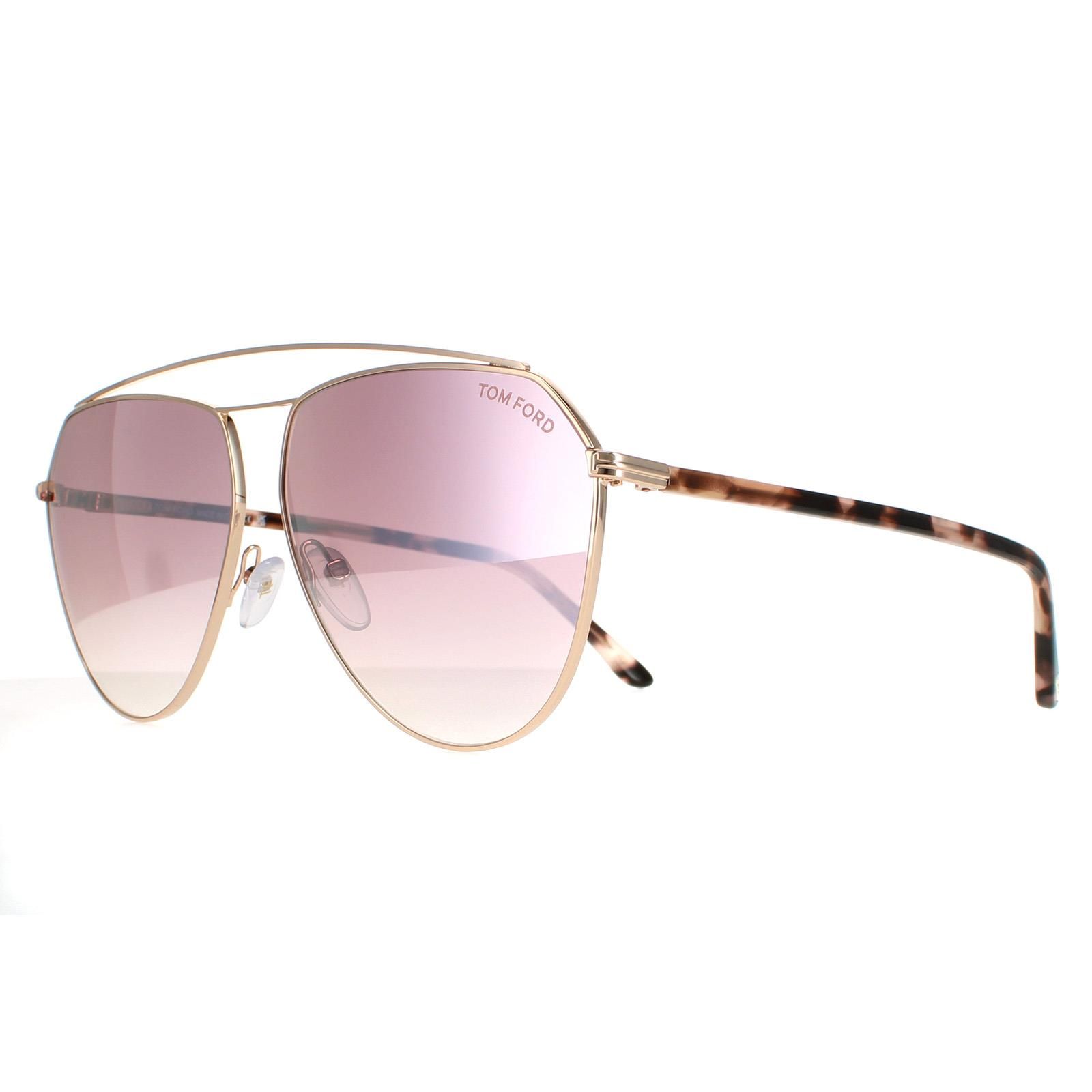 Tom Ford Aviator Womens Gold and Havana Pink Gradient Mirror Binx FT0681