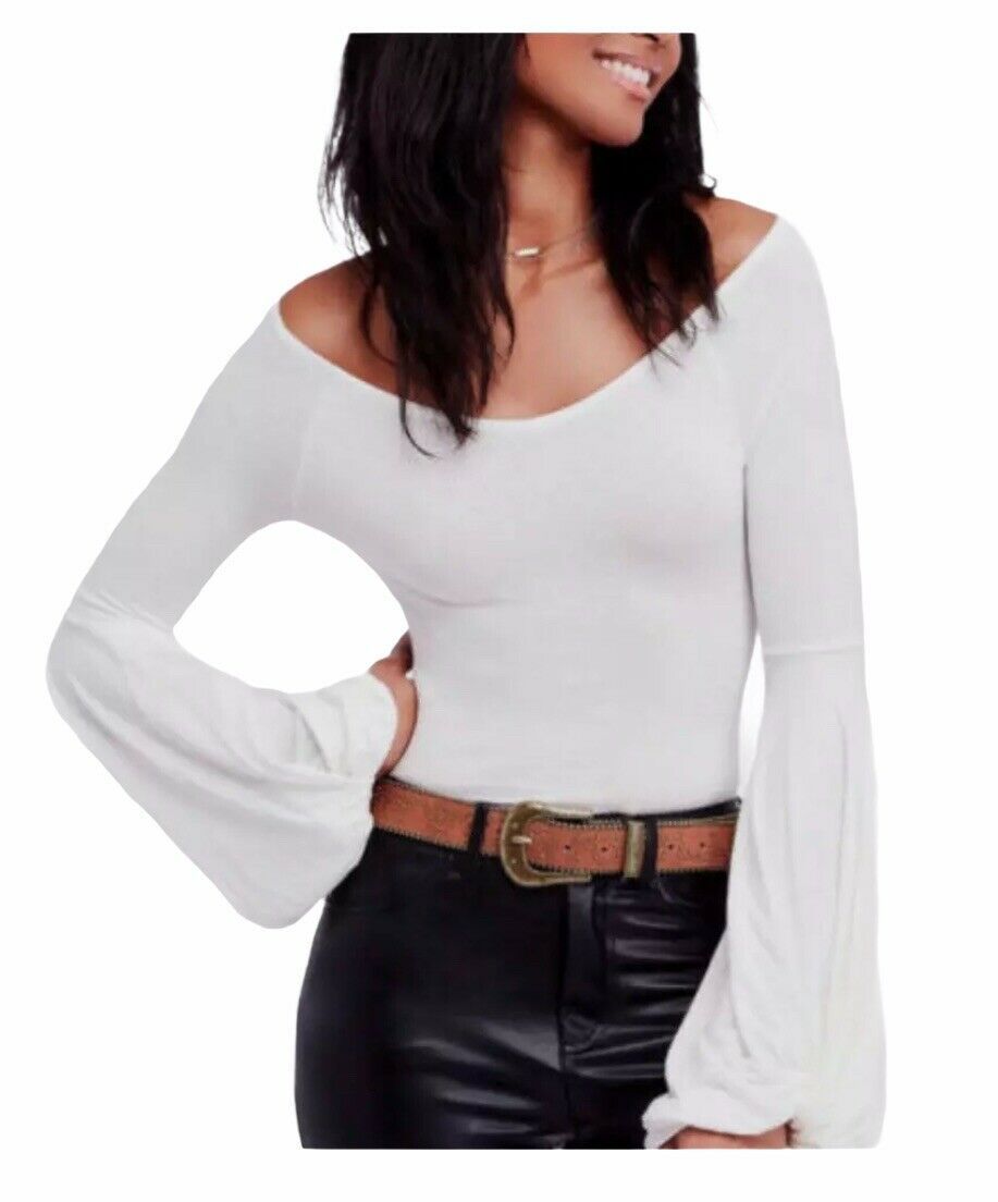 Color: Whites Size Type: Regular Size (Women's): XS Sleeve Length: Long Sleeve Type: Blouse Style: Blouse Neckline: Off the Shoulder Pattern: Solid Theme: Modern Material: Rayon
