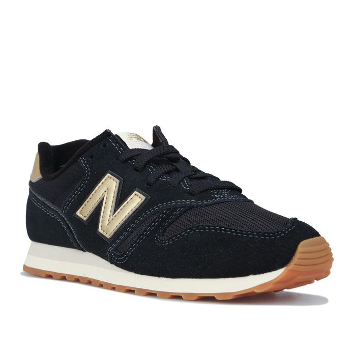 new balance 373 sneakers in black and rose gold