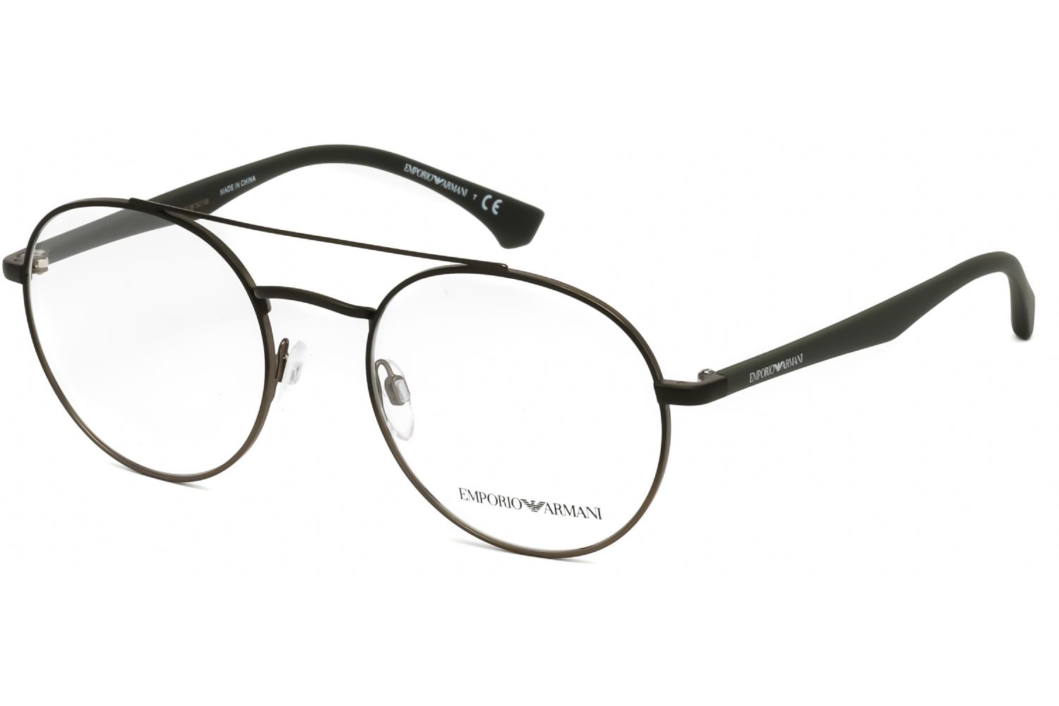 StyleName: Emporio Armani EA1107 Eyeglasses Matte Green/Gunmetal Brand: Emporio Armani Frame Style: Round Frame Material: metal Color : Matte Green/Gunmetal Men Eyeglasses