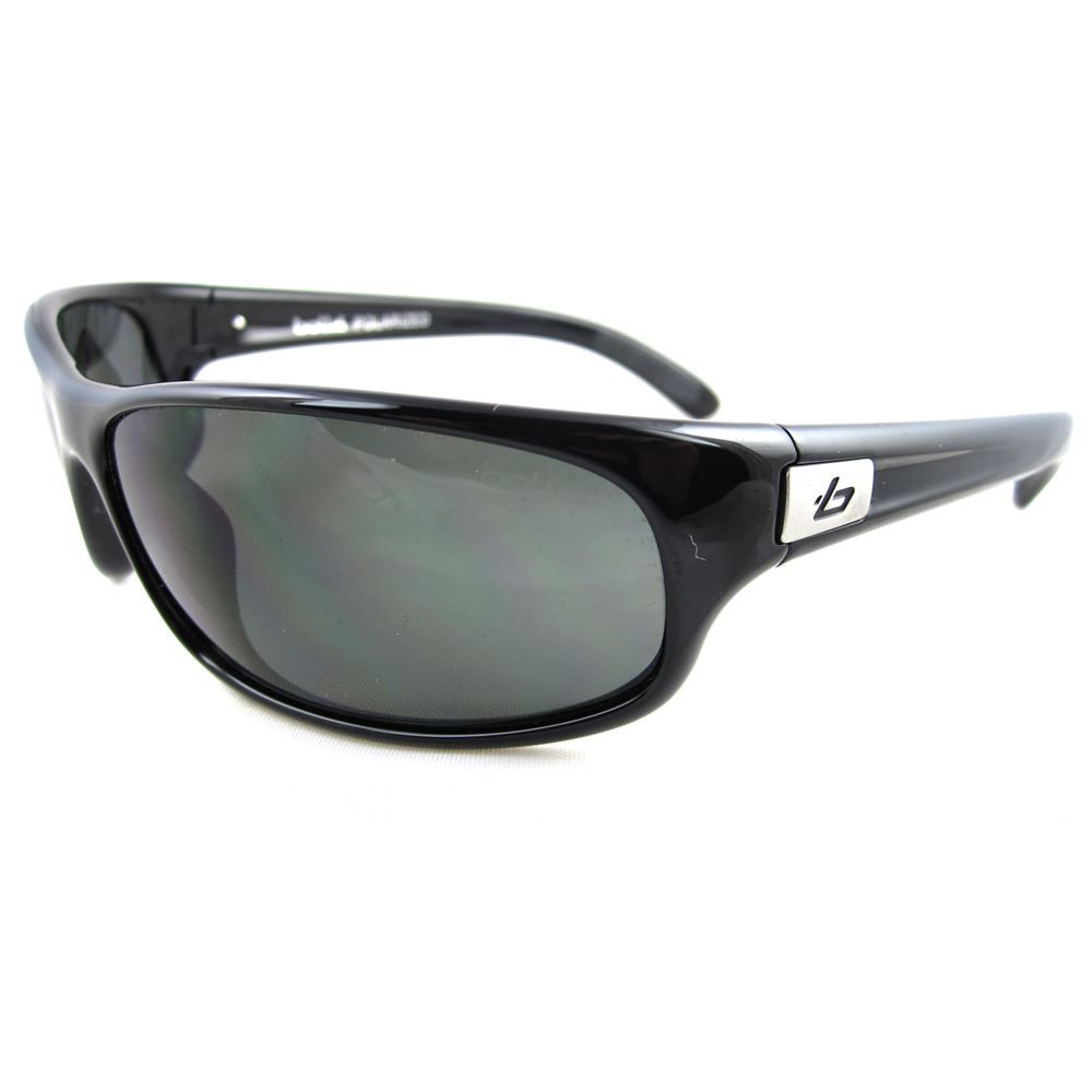 Bolle Wrap Mens Shiny Black Polarized Tns Sunglasses