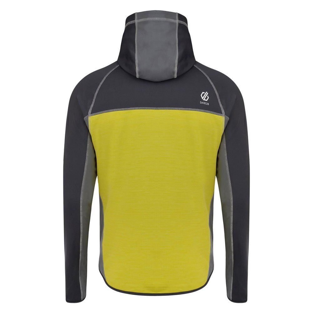 88% polyester, 12% elastane. Lightweight Ilus Core warm backed knitted stretch fabric with marl mix. Quick drying. Grown on hood. Full length zip. Inner zip & chin guard. 2 x lower zip pockets. Stretch binding to cuffs and hem.