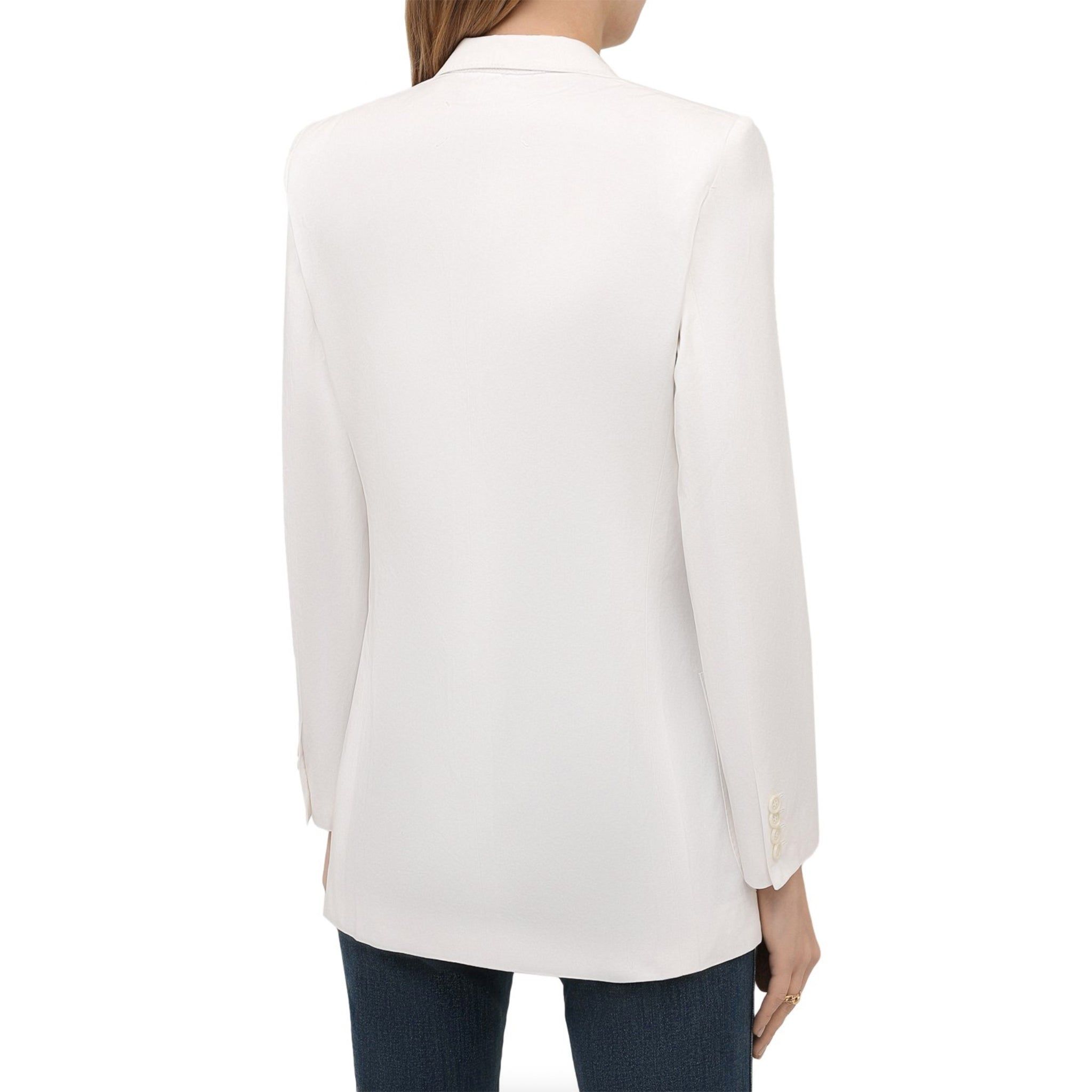 - Composition: 100% cotton - Long sleeves - Double breasted button closure - Model is 1.78m wearing size 38 - Made in Italy - MPN S51BN0404-S53687-102 - Gender: WOMEN - Code: JKT AG 2 BZ 00 O44 S3 T