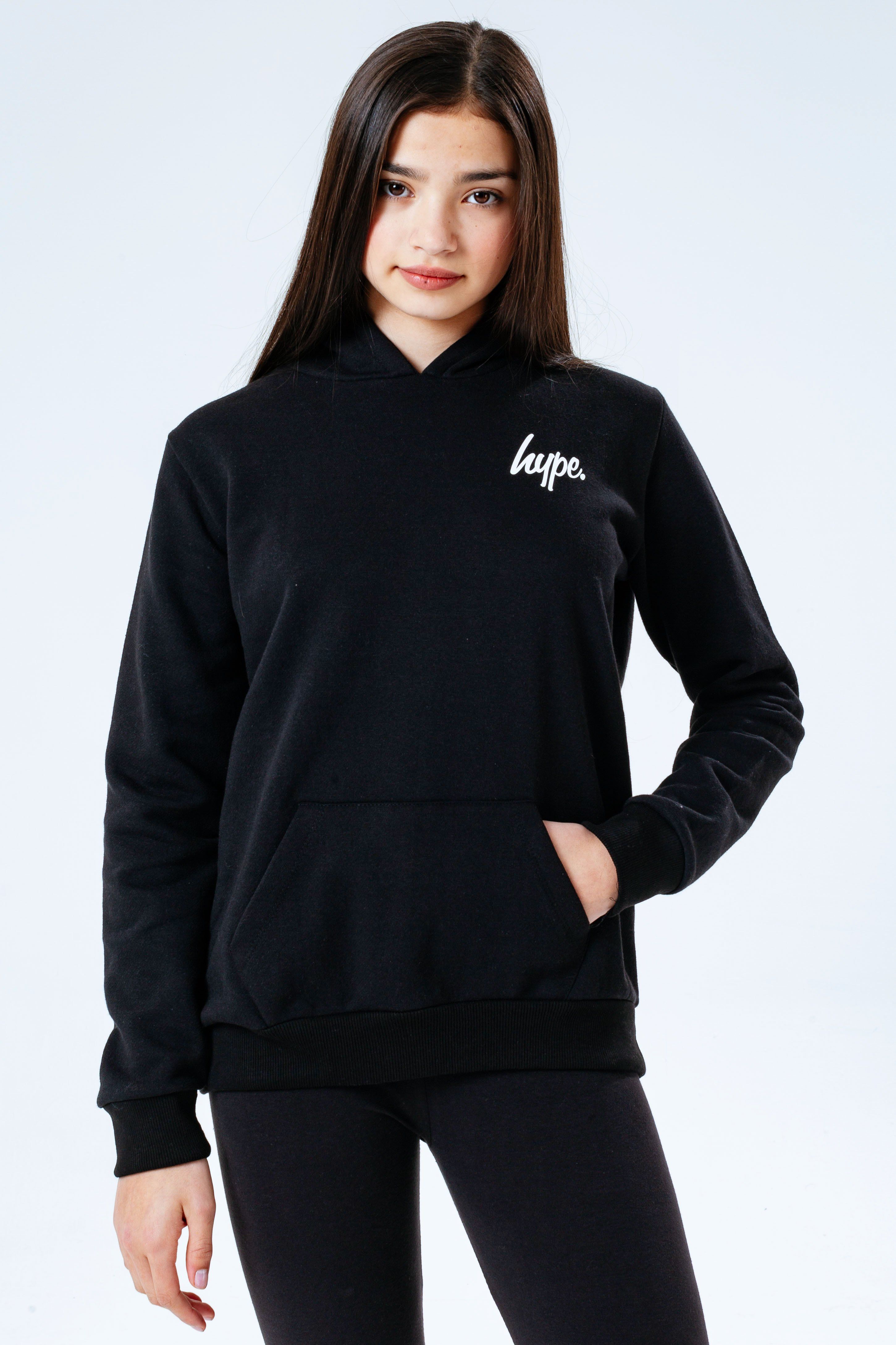 The Hype Black Kids Hoodie and Leggings Set is perfect for off-duty casual days. Designed in a classic black fabric base with the ultimate soft-touch sweat fabric for supreme comfort. The kids hoodie highlights a fixed hood, fitted hem and cuffs, finished with the iconic HYPE. script logo across the front in a contrasting white. The leggings boast an elasticated waistband and fitted cuffs with the HYPE. script logo. Wear stand alone or as a set with a pair of box fresh kicks to complete the look. Machine wash at 30 degrees.