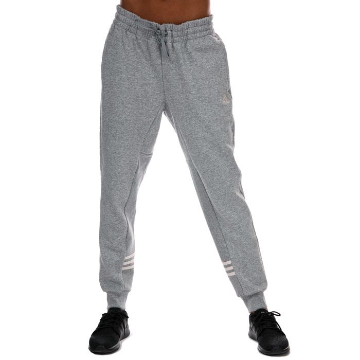 Womens adidas Essentials Comfort Jogger Pants in grey heather.- Drawcord on elastic waist.- Slip-in front pockets.- Fleece lining.- Ribbed side panels.- Regular tapered fit.- Body: 70% Cotton  30% Polyester (Recycled) . Machine wash at 30 degrees.- Ref: GE1122