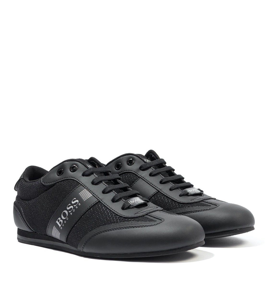 A pair of low profile trainers from BOSS. Crafted from smooth matte leather and mesh synthetic uppers, featuring a seven eyelet lace up closure, a branded tongue, and tonal stitching throughout. With a contrasting pull tab to the heel, and a tone-in-tone toe cap. The trainers sport textured treads for superior grip, finished with signature BOSS branding to the outer face and a reinforced heel.Low Profile, Matte Leather & Syntheic Mesh Uppers, Seven Eyelet Lace up, Tonal Stitching , Reinforced Heel, Contrast Heel Pull Tab, Textured Treads, BOSS Branding.