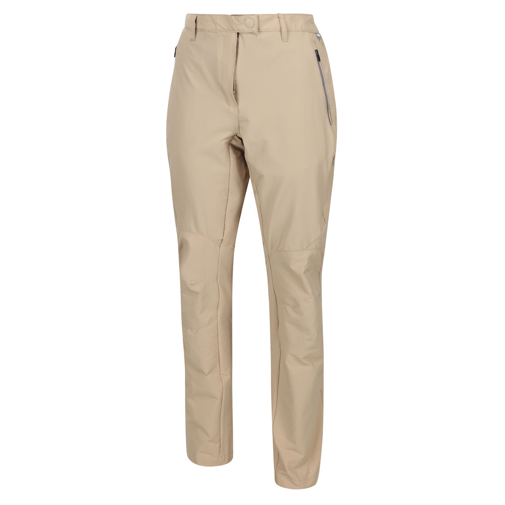 Material: 94% polyamide, 6% elastane. High-stretch, weather-resistant, Isoflex trousers. The lightweight, cool-wearing polyamide stretch fabric has a DWR (durable water repellent) finish. With UPF 40+ sun protection built-in. Features a part elasticated waist. The front and back pockets feature zip fastenings with easy-grab pullers for access on-the-go. With a small Regatta tab. Size (waist/hip): (6 UK) 23in/33in, (8 UK) 25in/35in, (10 UK) 27in/37in, (12 UK) 29in/39in, (14 UK) 31in/41in, (16 UK) 33in/43in, (18 UK) 36in/45in, (20 UK) 38in/47in, (22 UK) 41in/50in, (24 UK) 43/52in, (26 UK) 45/54in, (28 UK) 47in/57in, (30 UK) 49in/59in, (32 UK) 51in/61in, (34 UK) 53in/63in, (36 UK) 55in/65in. Size (leg length): (S) 29in, (R) 31in, (L) 33in.
