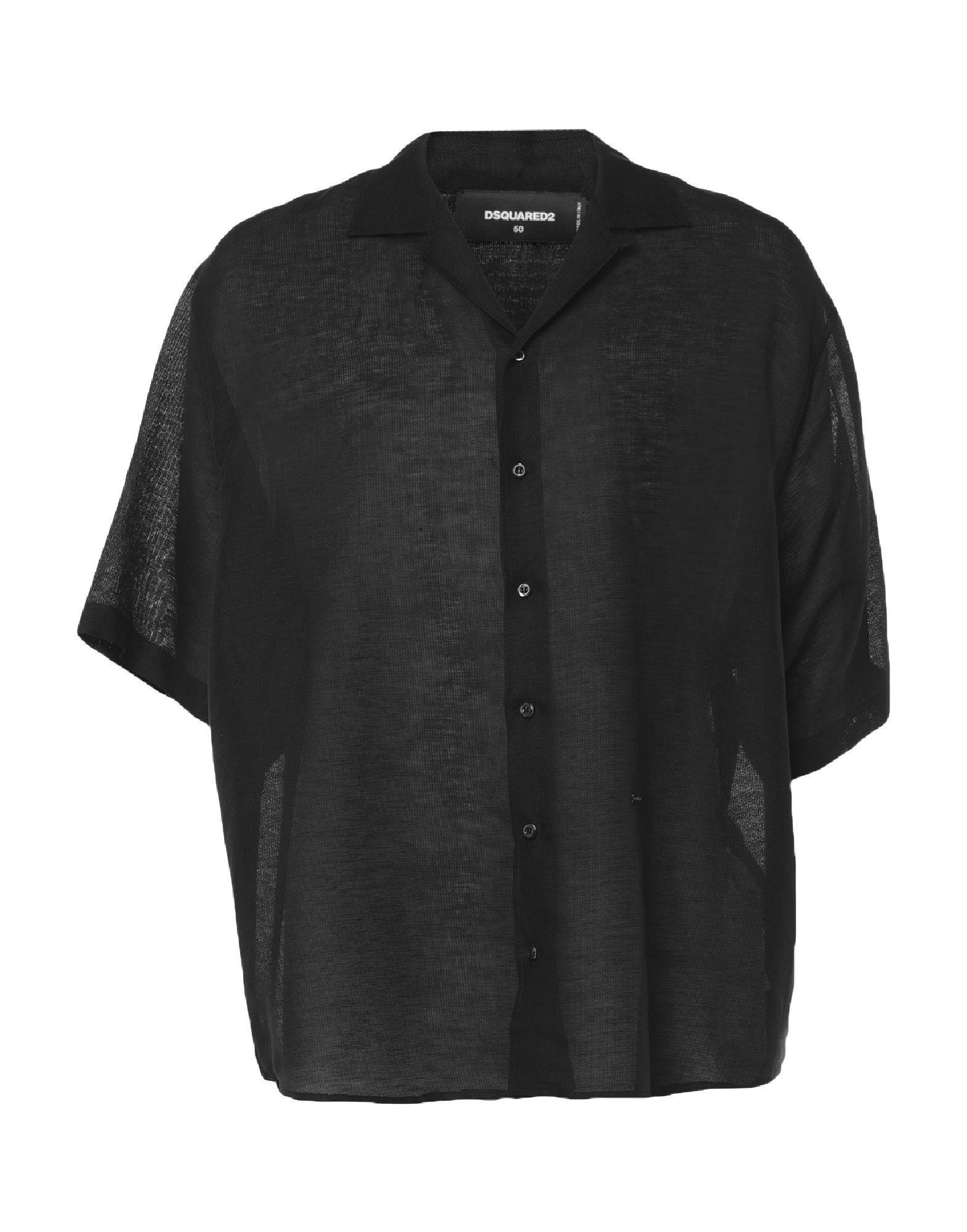plain weave, logo, solid colour, front closure, button closing, short sleeves, classic neckline, no pockets
