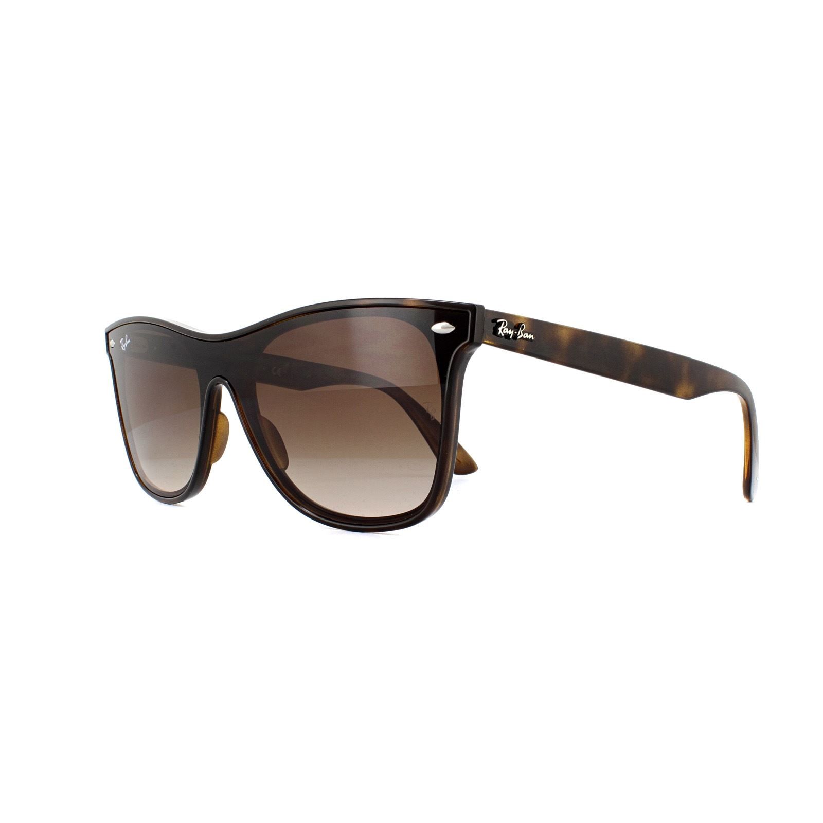 Ray-Ban Sunglasses Blaze Wayfarer 4440N 710/13 Light Havana Brown Gradient are a lens-over-frame version of the iconic wayfarer style in the latest Blaze collection of futuristic versions of modern classics.