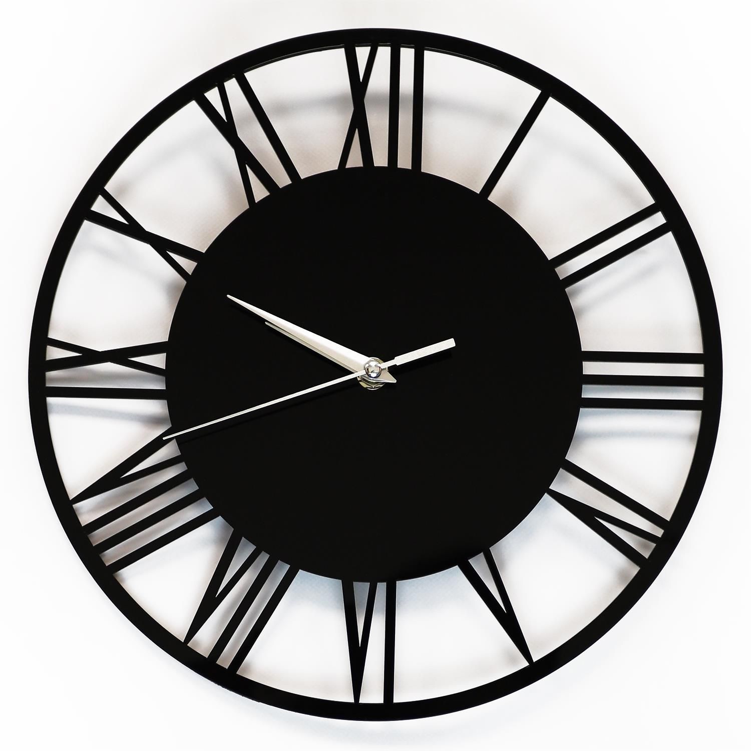 Acrylic Gloss Roman Wall Clock Black 30cm wall clock, wall clock