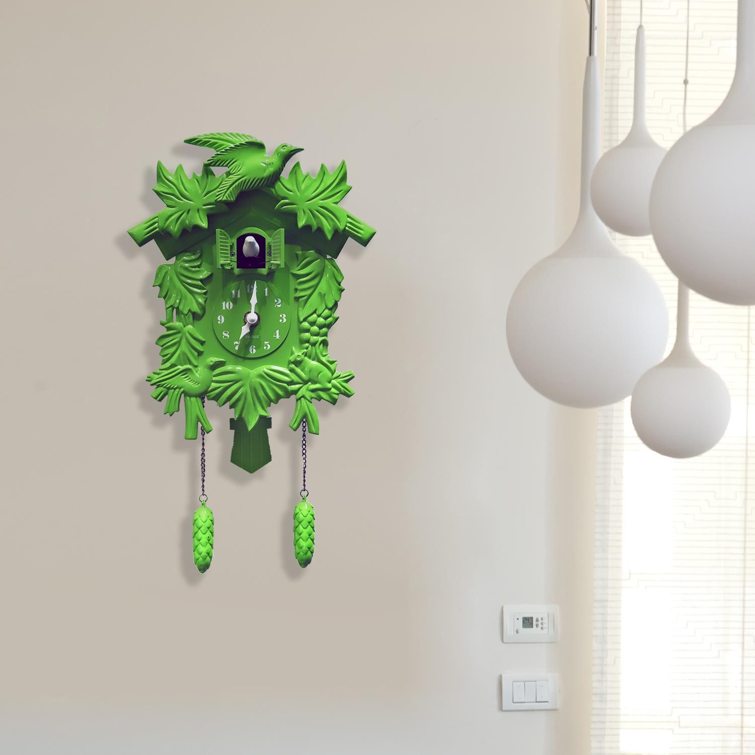 Walplus Green Cuckoo Clock, Bedroom, Living room, Modern, Home office