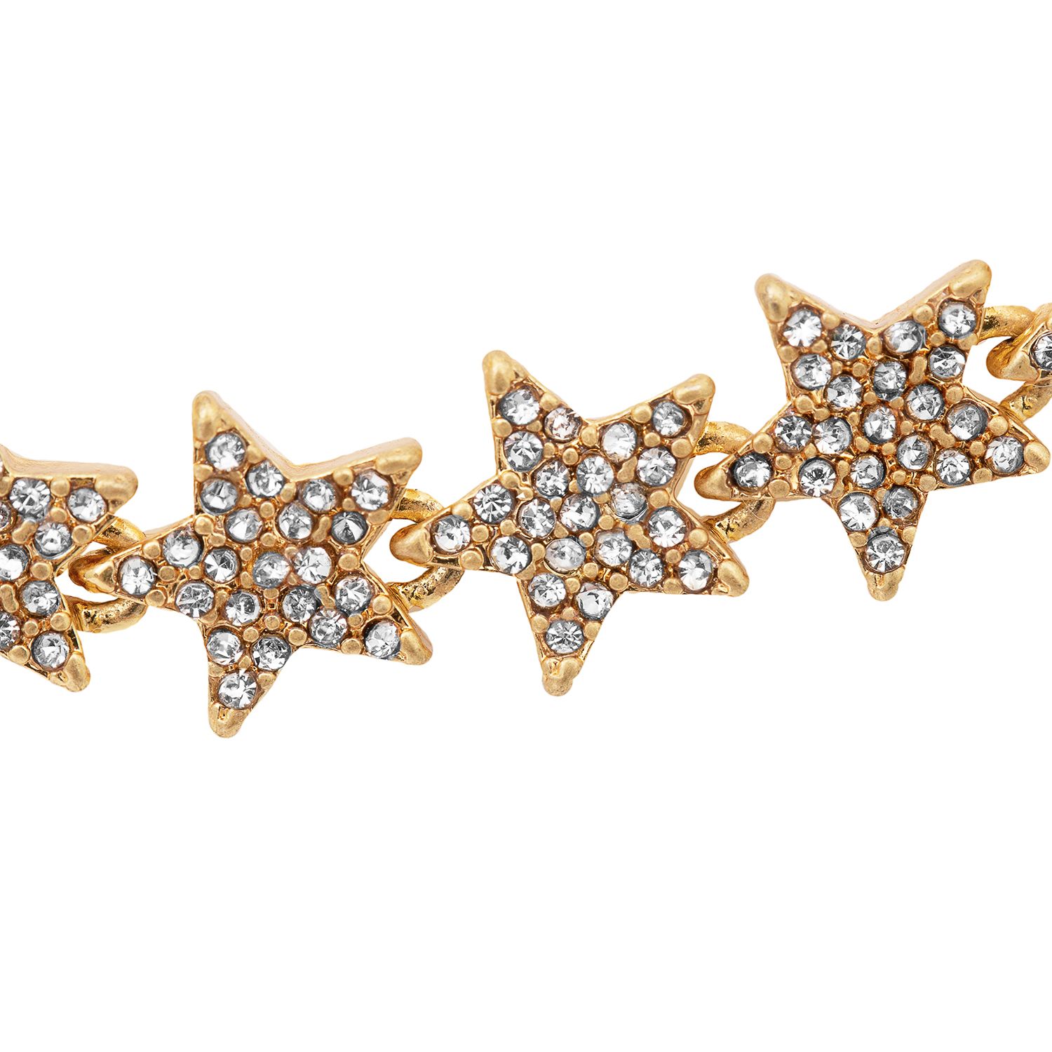 The Kate Thorton Sparkling Stars bracelet looks stunning with a day time chunky knit look on its own, and you can really bring the glamour by teaming it up with the matching necklace and earrings too. The tennis style bracelet is gold plated and adorned with pave clear stones across every star, and it comes with an extender too. A classic look with a cool twist, fans of sparkle and celestial jewellery will love this piece!