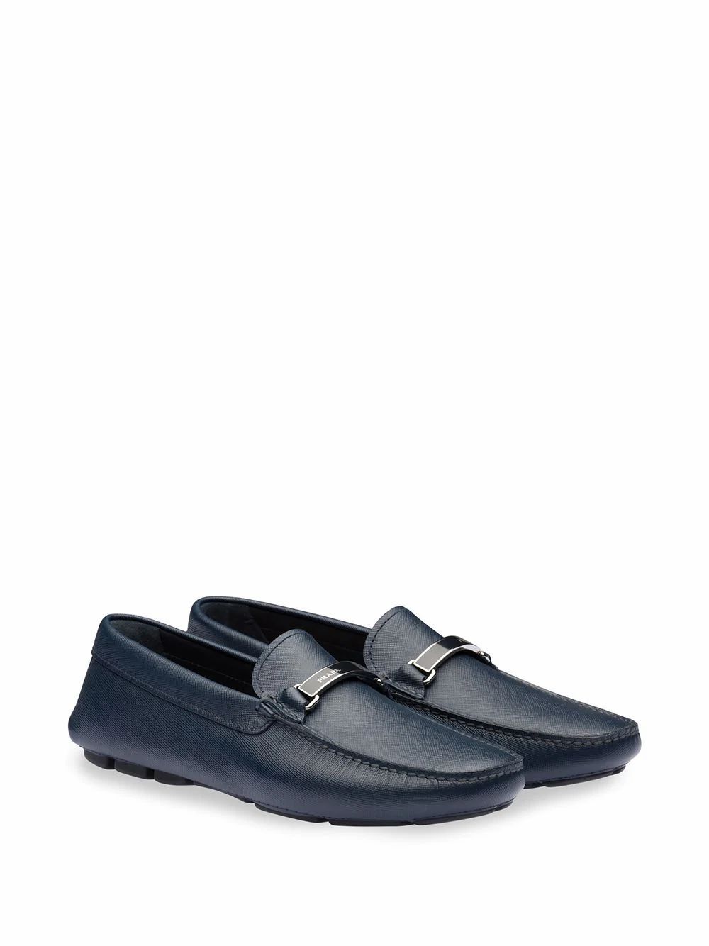 LOAFERS PRADA, LEATHER 100%, color BLUE, Rubber sole, SS21, product code 2DD159FU00I053F0216