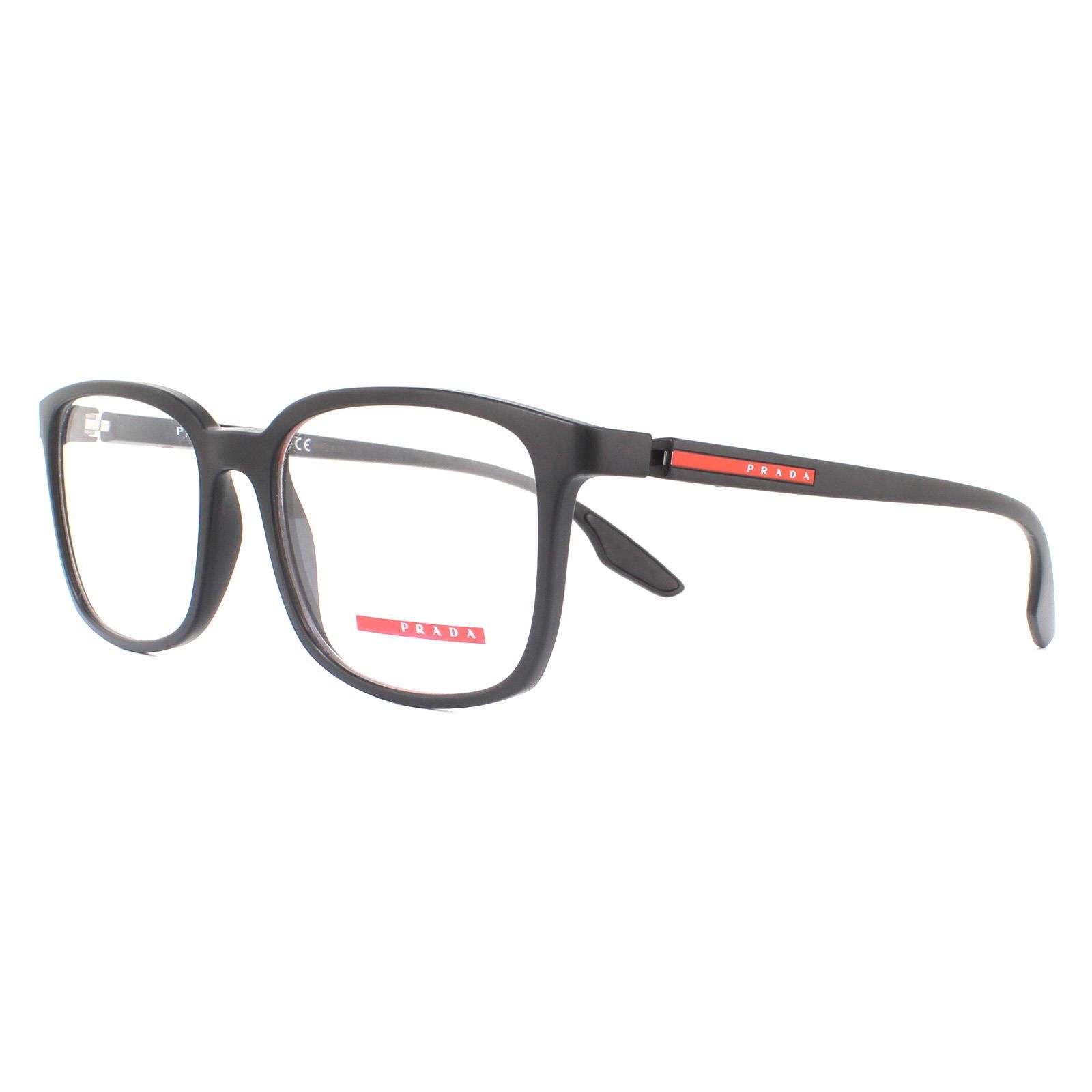 Prada Sport Rectangular Black Demi Shiny Mens Glasses Frames