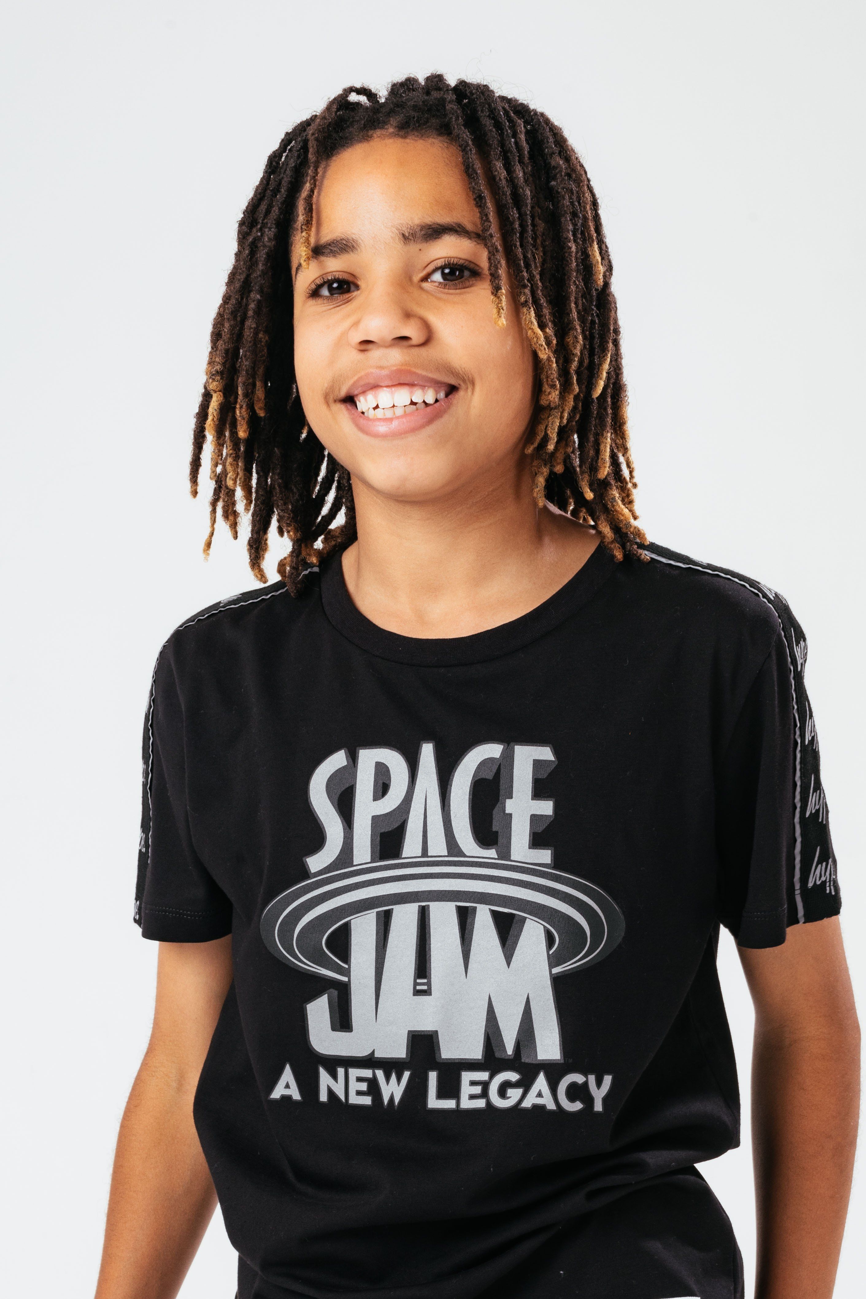 Space Jam X Hype. Space Jam Black Reflective Kids T-Shirt