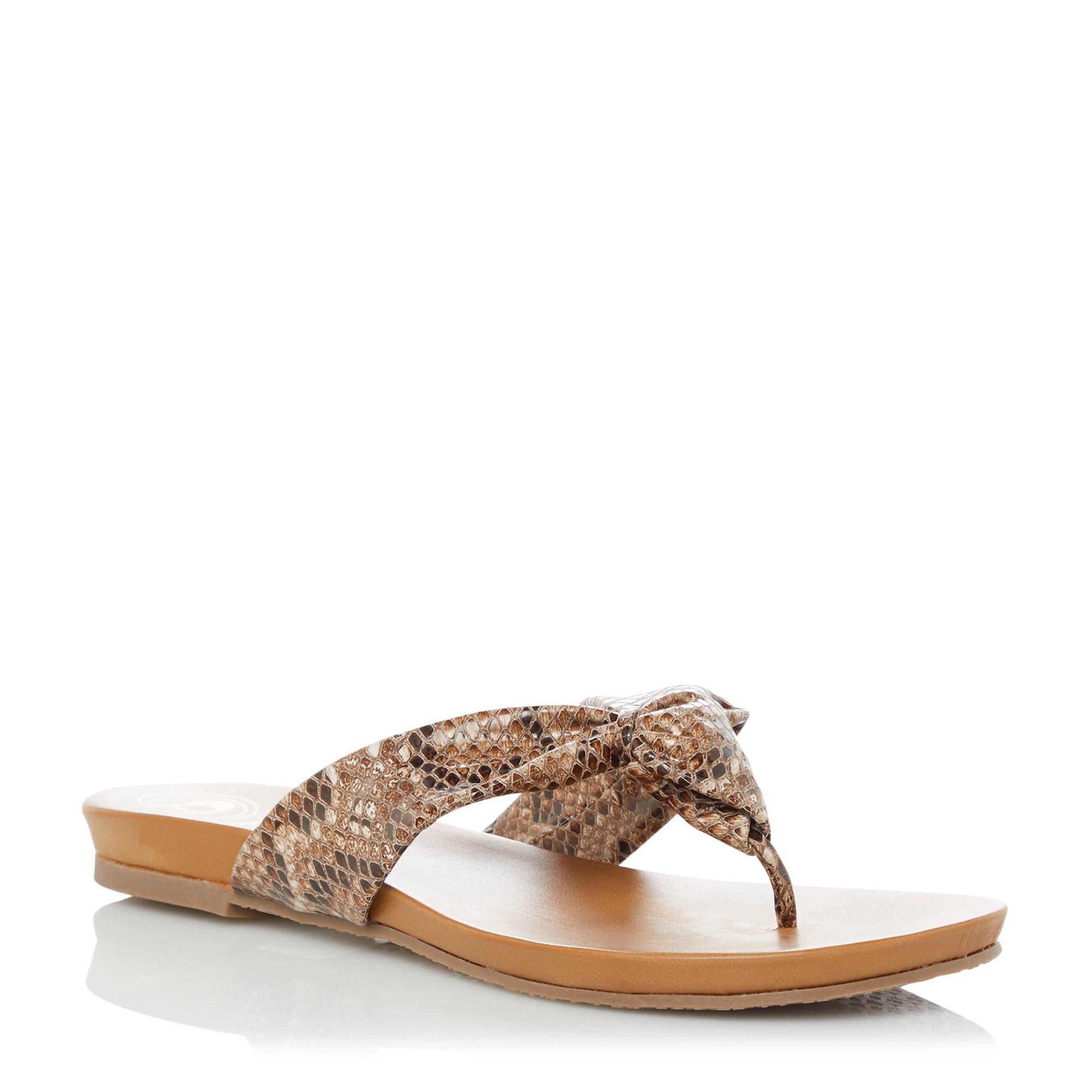 dune loopy sandals in tan