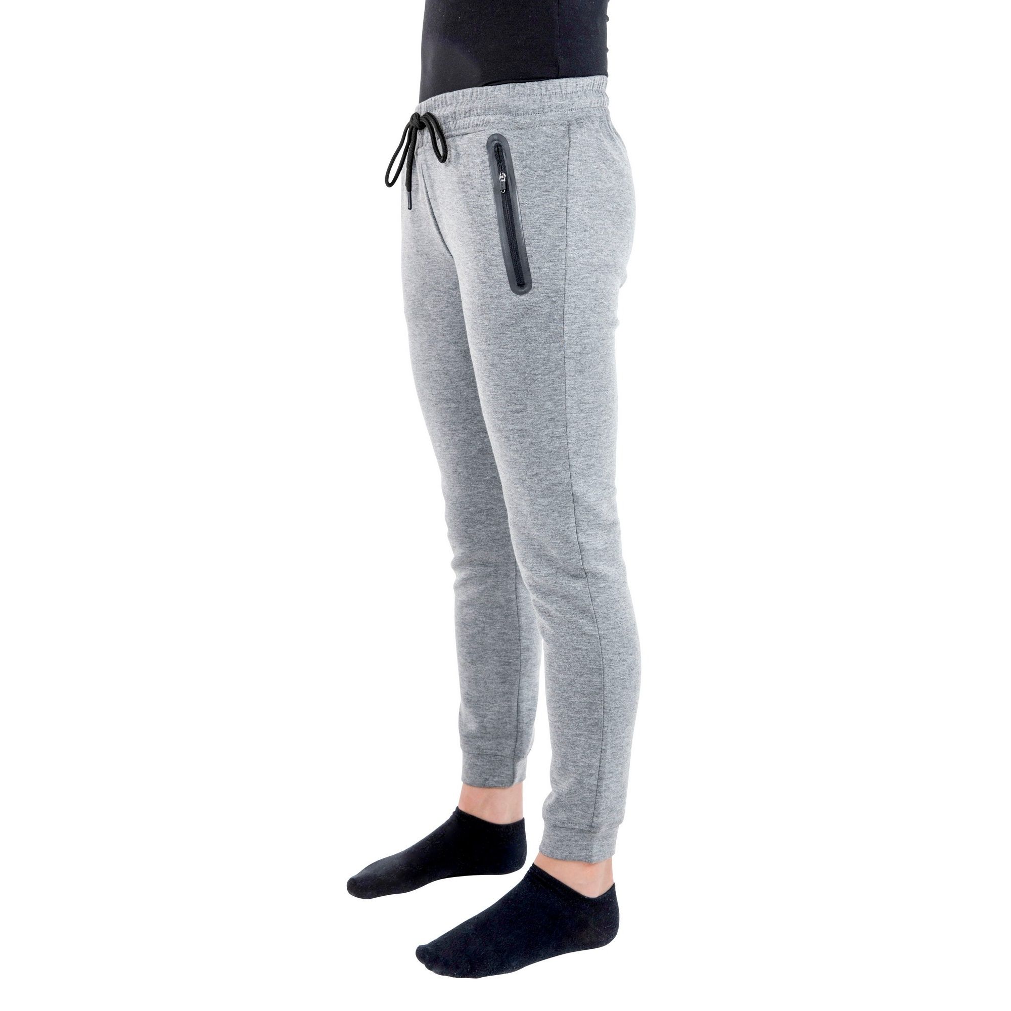 Womens athletic pants. Waistband with drawcord adjustment. 2 zipped pockets. Cuff detail at ankle. Materials: 75% Polyester/ 22% Rayon/ 3% Elastane.