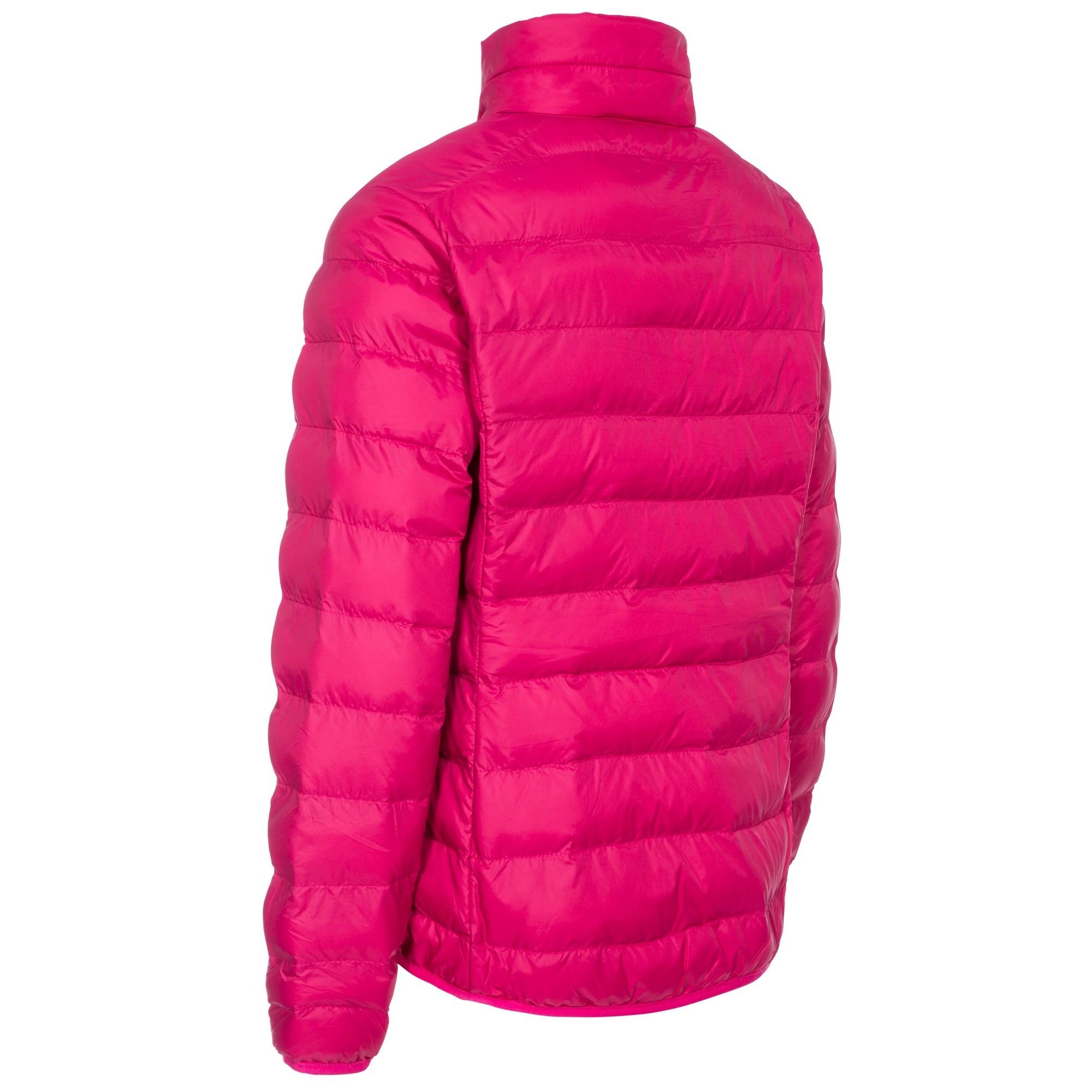 Ultra lightweight jacket. Low profile, contrast zips. Down touch padding. Jacket packs away into stuff sack. Inner storm flap. Chin guard. Shell: 100% Polyamide, Lining: 100% Polyester, Filling: 100% Polyester. Trespass Womens Chest Sizing (approx): XS/8 - 32in/81cm, S/10 - 34in/86cm, M/12 - 36in/91.4cm, L/14 - 38in/96.5cm, XL/16 - 40in/101.5cm, XXL/18 - 42in/106.5cm.