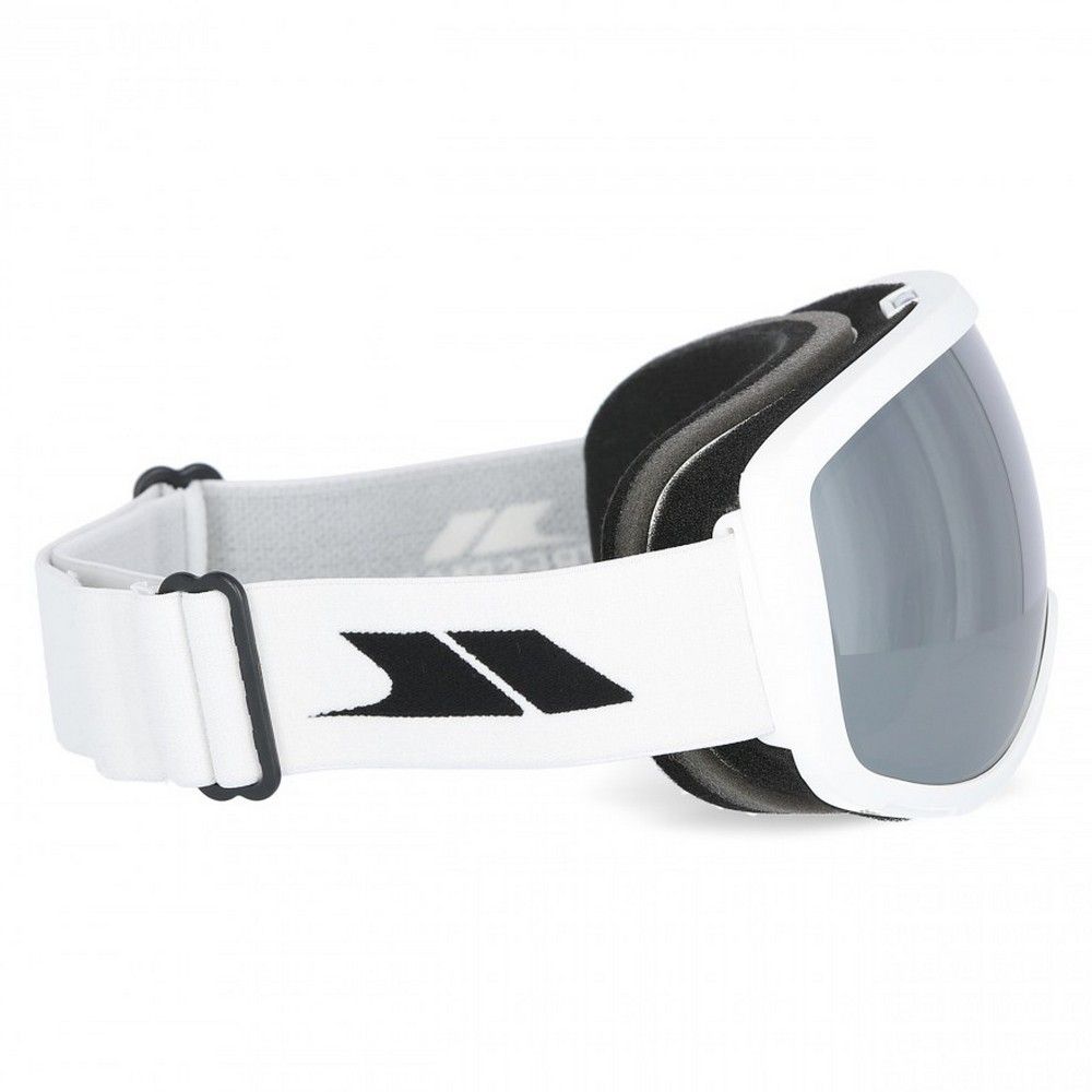 Mirrored dual spherical lens. UV 4000nm protection. Antifog coating and strategic ventilation. 3 layer face fitting foam. Adjustable headband.