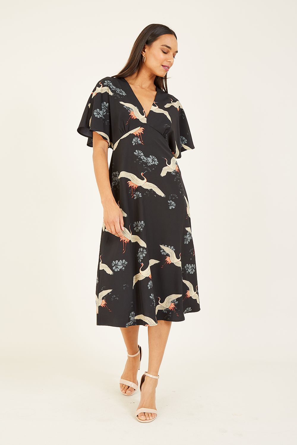 black crane tulip dress